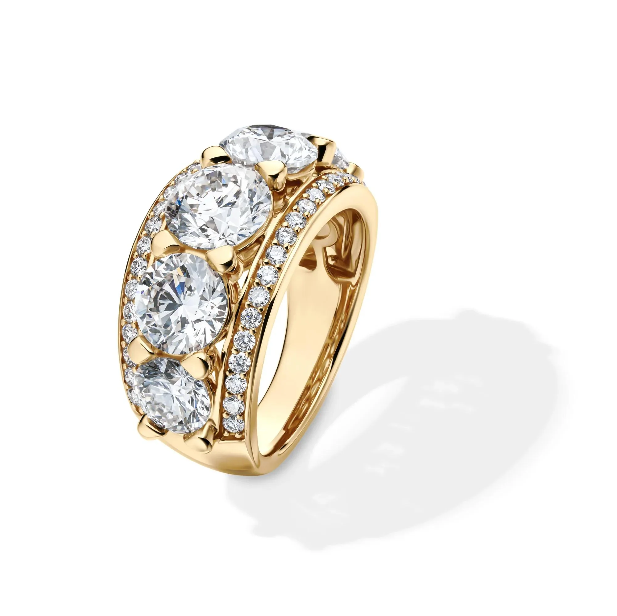 6 CT. Tw. Lab Grown Diamond Multi-Row Anniversary Band Ring 14K Yellow Gold Size 6.5 - Image 4