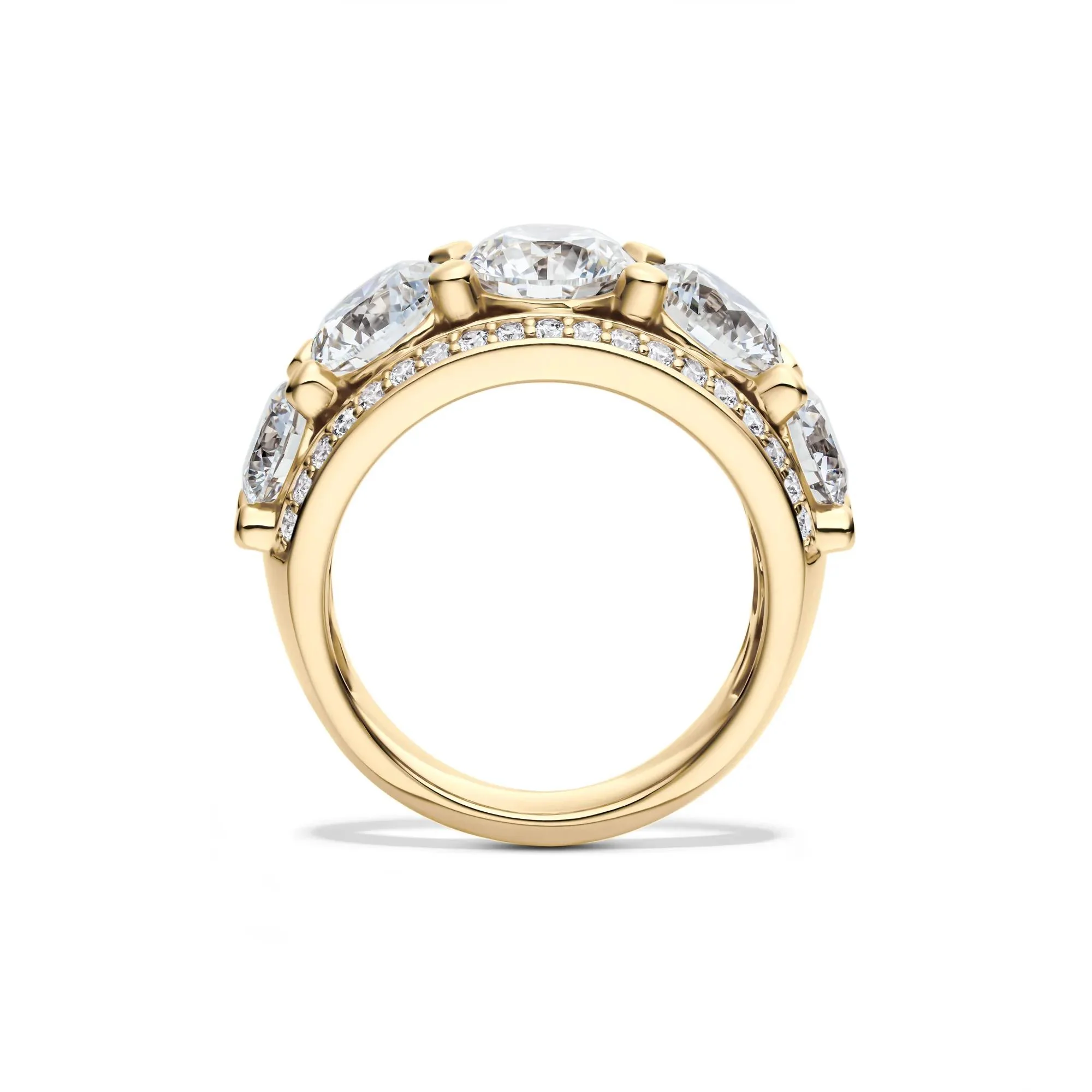 6 CT. Tw. Lab Grown Diamond Multi-Row Anniversary Band Ring 14K Yellow Gold Size 7 - Image 2
