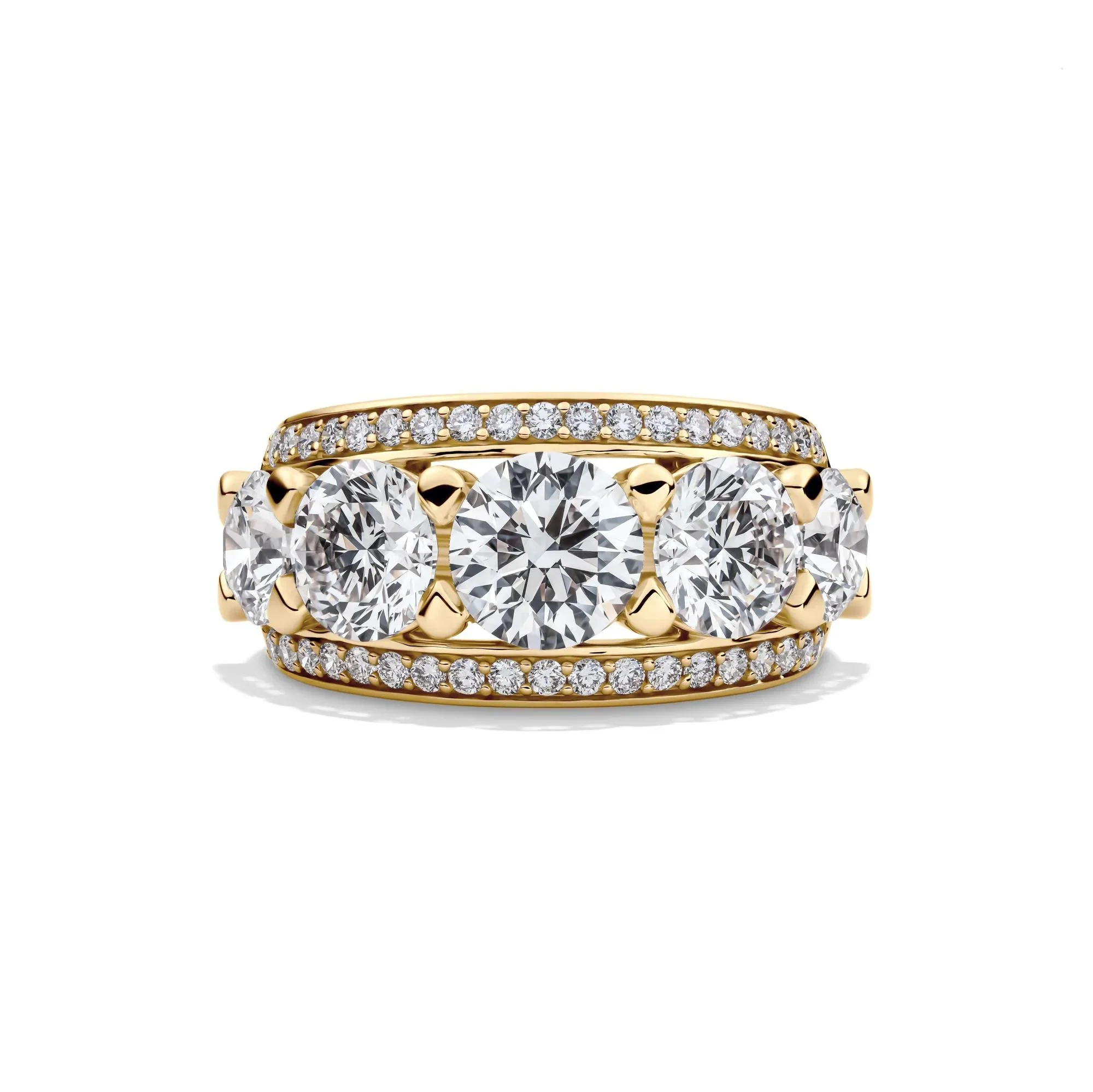 6 CT. Tw. Lab Grown Diamond Multi-Row Anniversary Band Ring 14K Yellow Gold Size 7.5