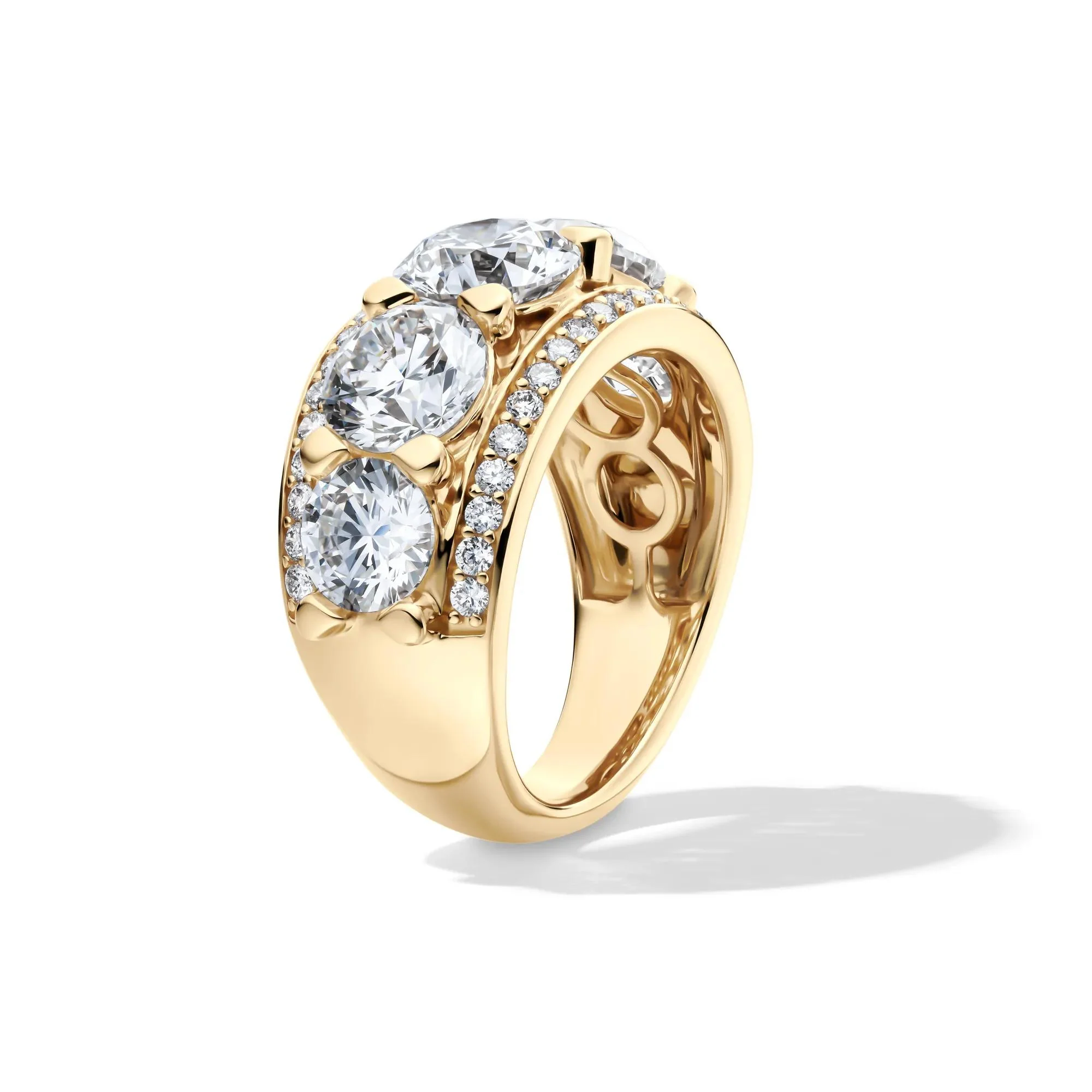 6 CT. Tw. Lab Grown Diamond Multi-Row Anniversary Band Ring 14K Yellow Gold Size 8 - Image 3