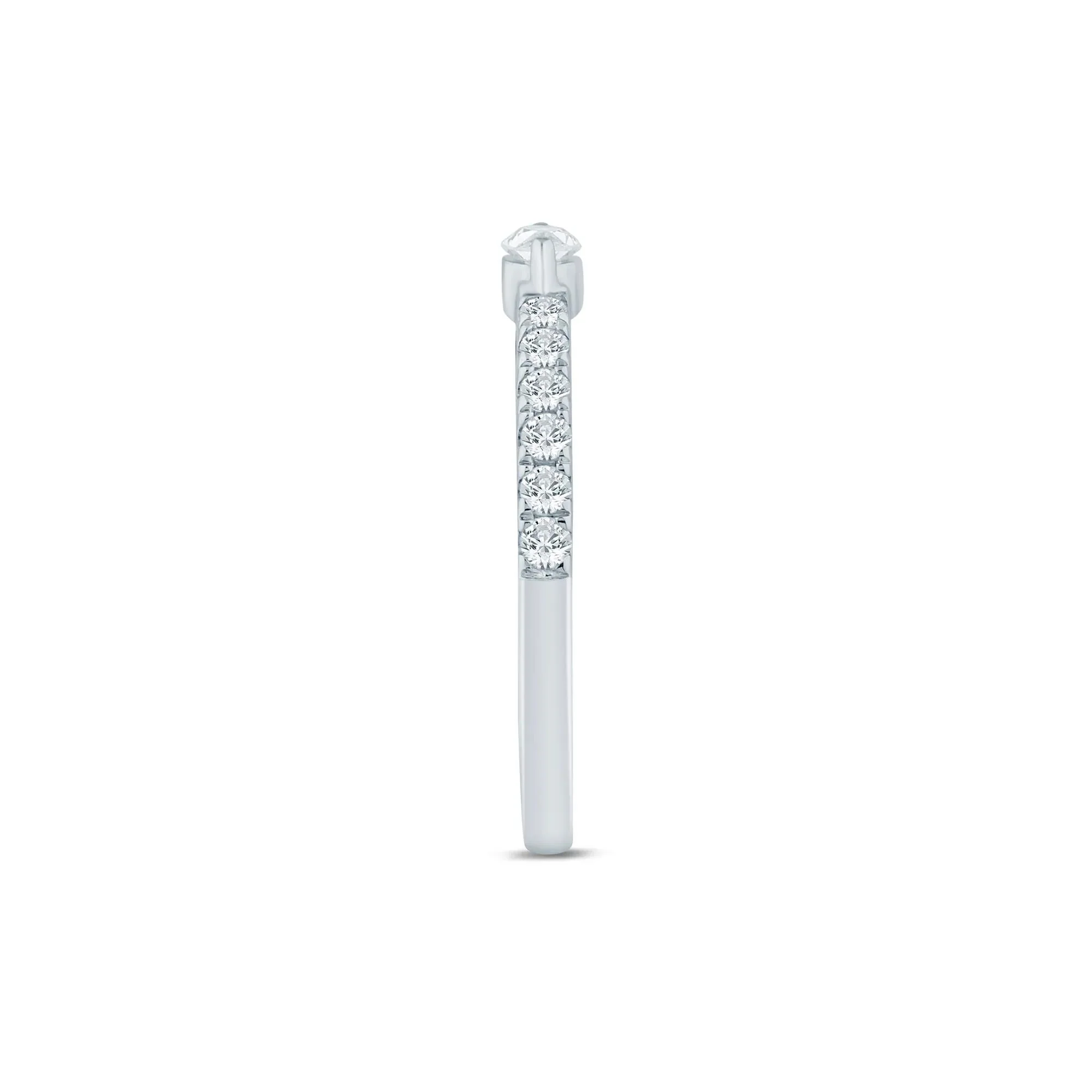3/8 CT. Tw. Lab Grown Diamond Marquise-Cut Open Band Ring 14K White Gold Size 6 1.5mm - Image 3