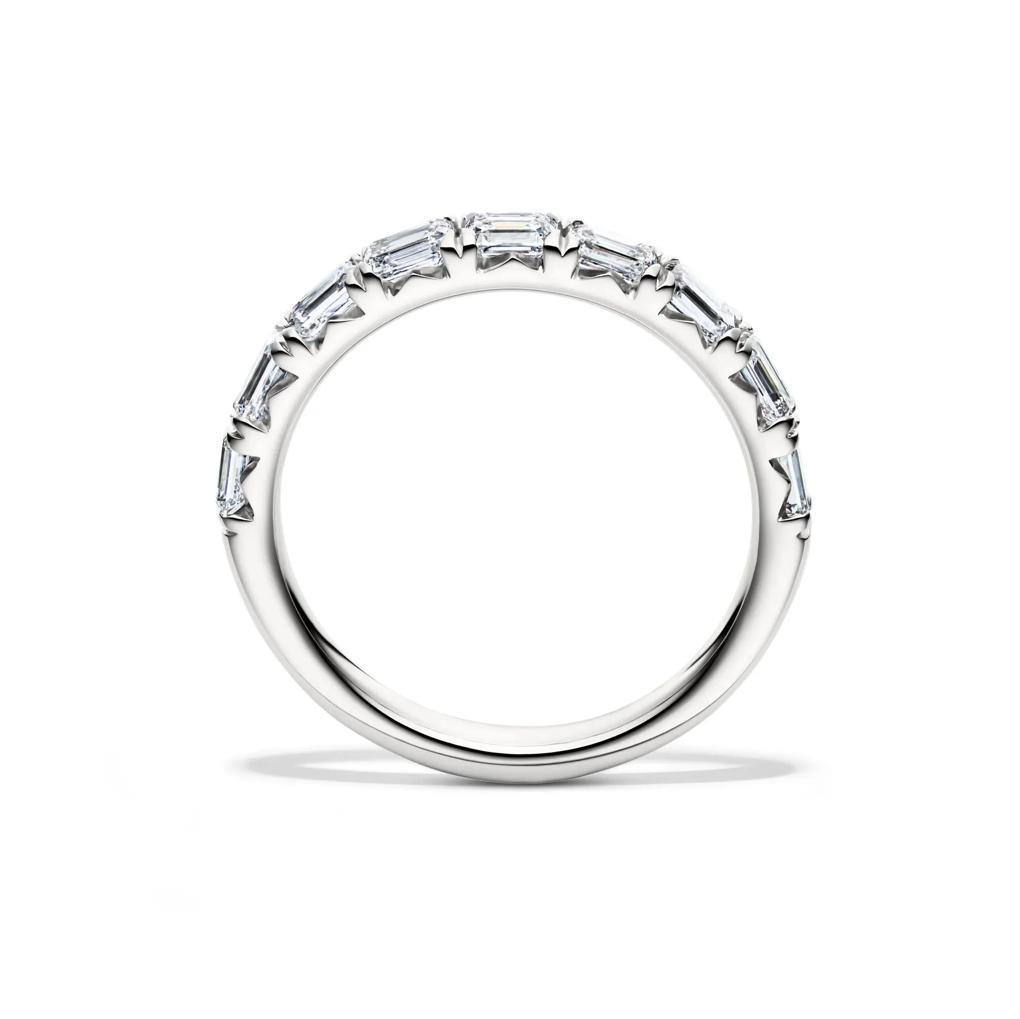 1 CT. Tw. Lab Grown Diamond East-West Band Ring Platinum White Size 6 3.5mm - Image 2