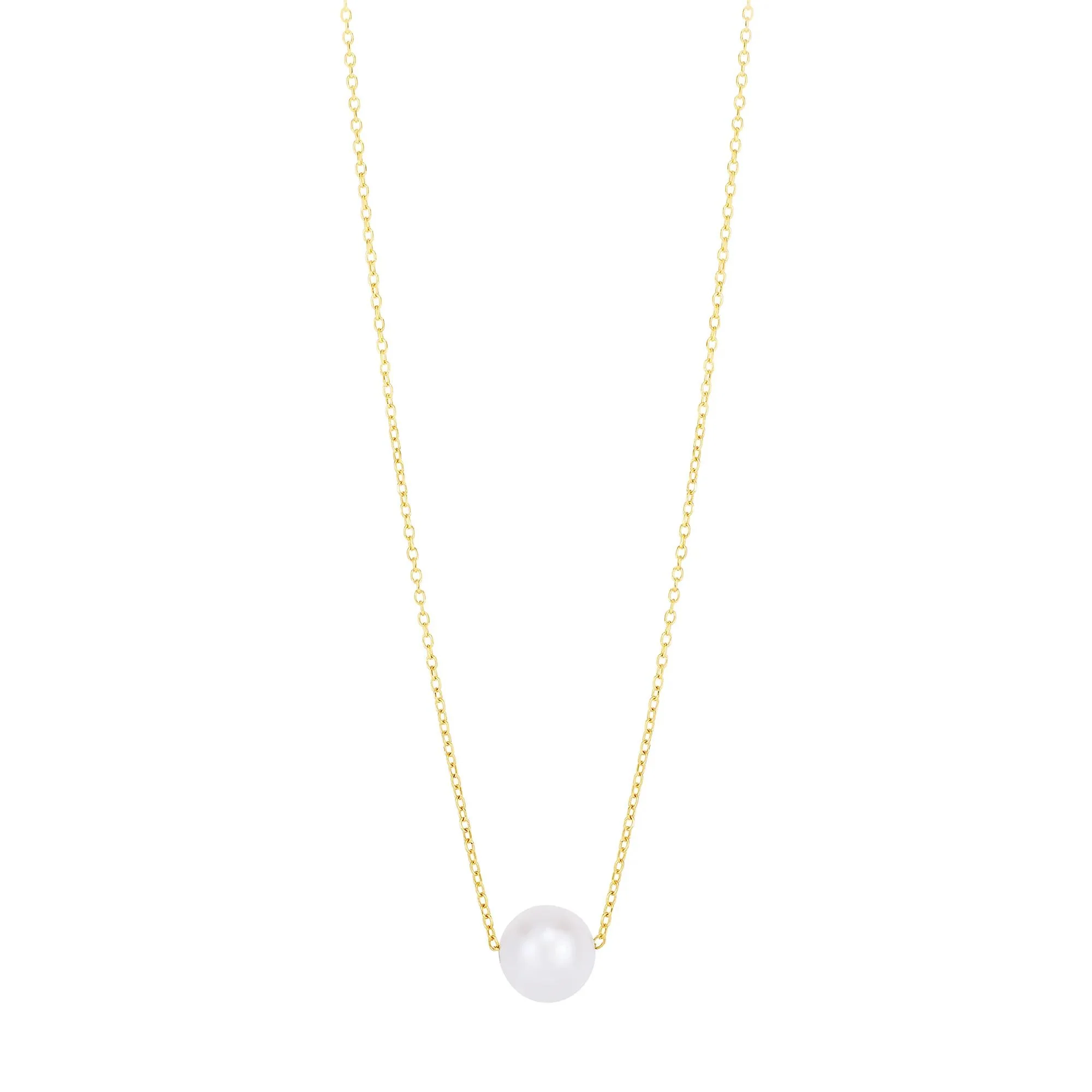 Freshwater Cultured Pearl Pendant Necklace 10K Yellow Gold Size 18"