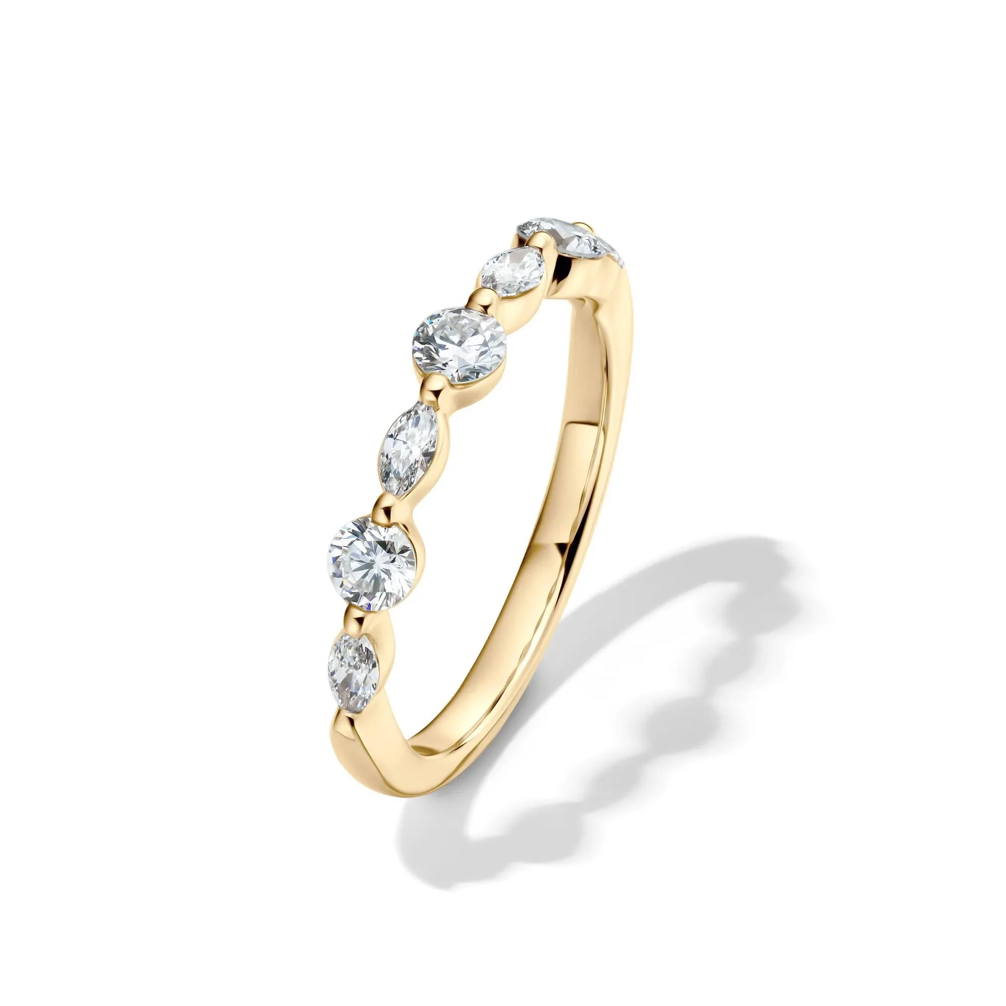 5/8 CT. Tw. Lab Grown Diamond Wedding Band Ring 14K Yellow Gold Size 6 2mm - Image 4