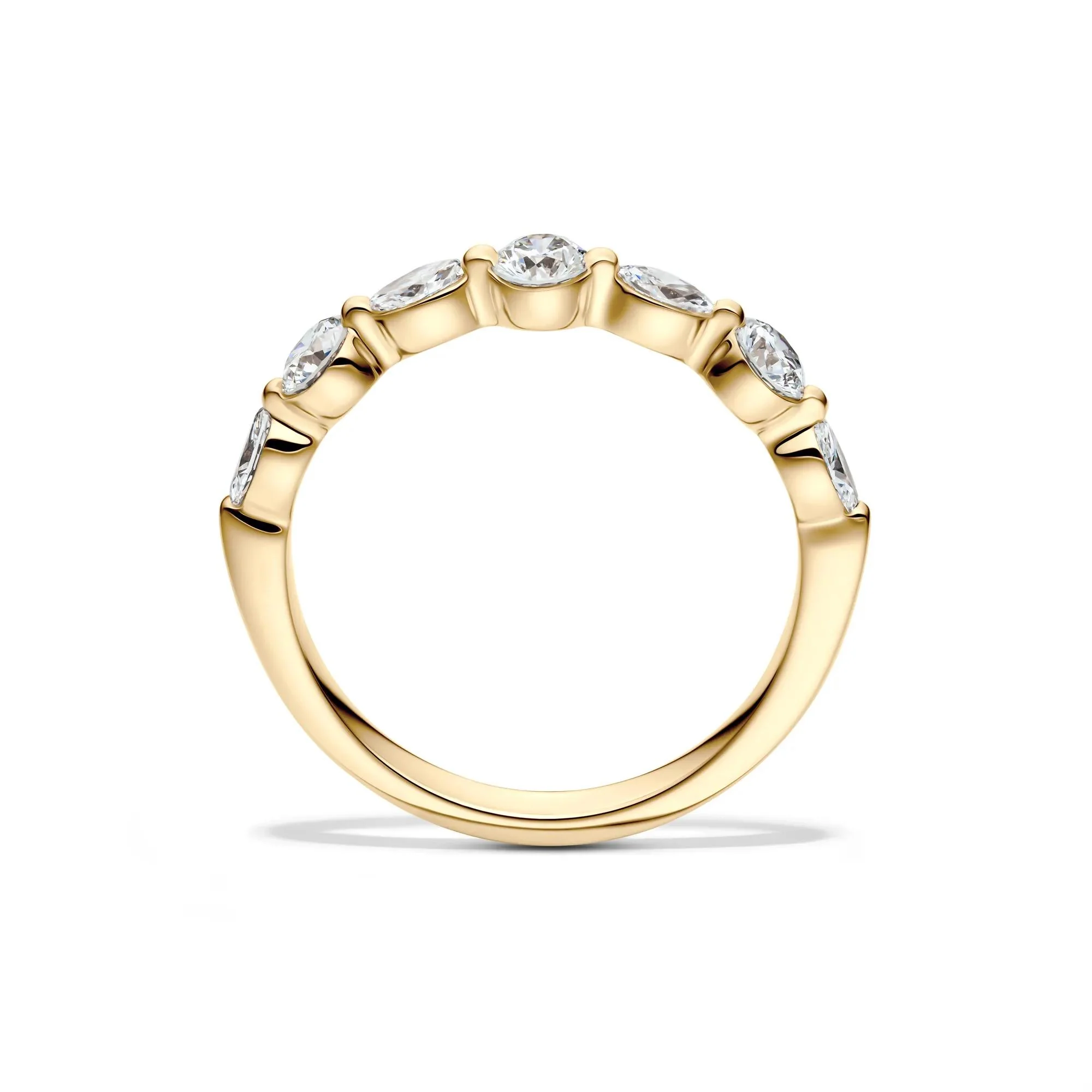 5/8 CT. Tw. Lab Grown Diamond Wedding Band Ring 14K Yellow Gold Size 7 2mm - Image 2