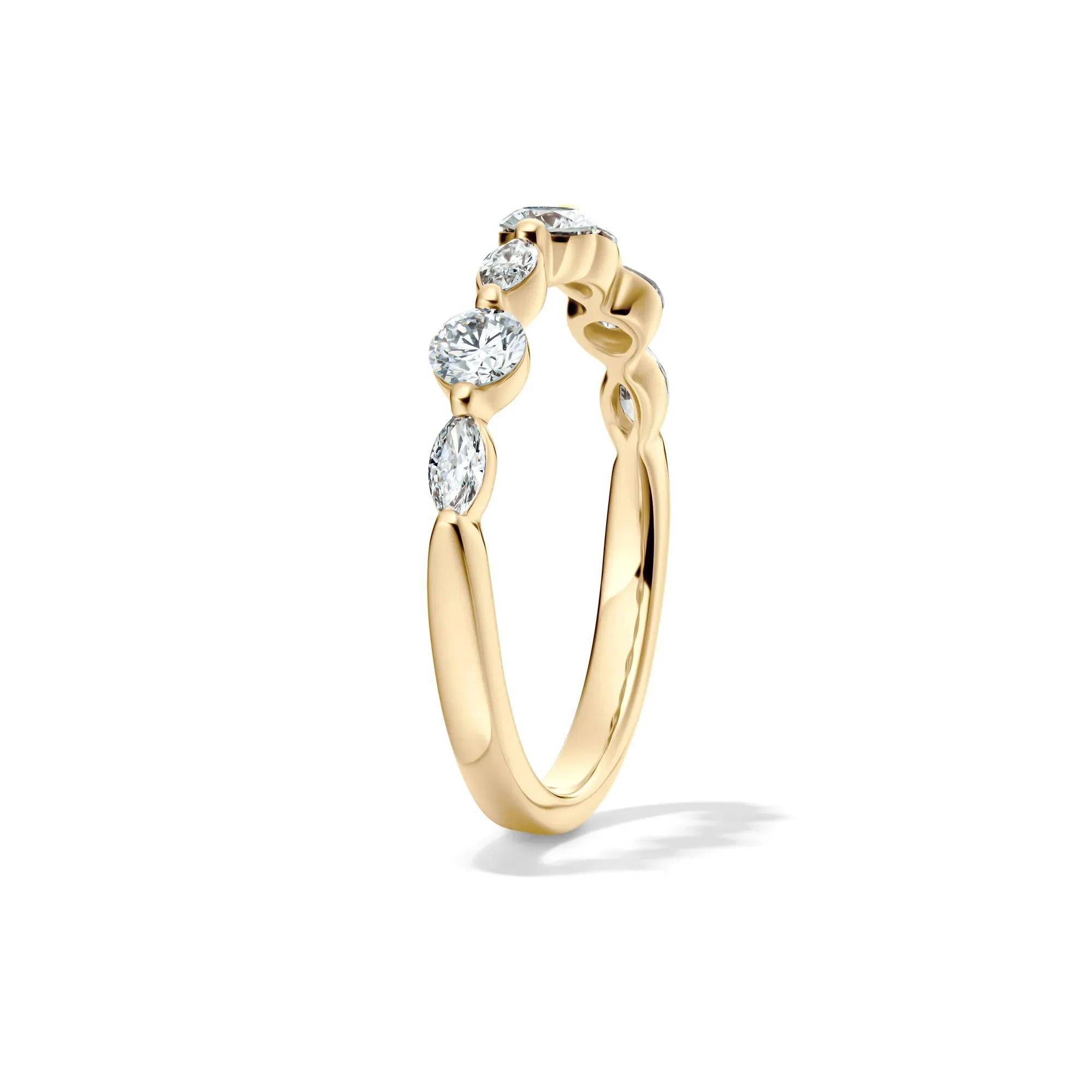 5/8 CT. Tw. Lab Grown Diamond Wedding Band Ring 14K Yellow Gold Size 7.5 2mm - Image 3
