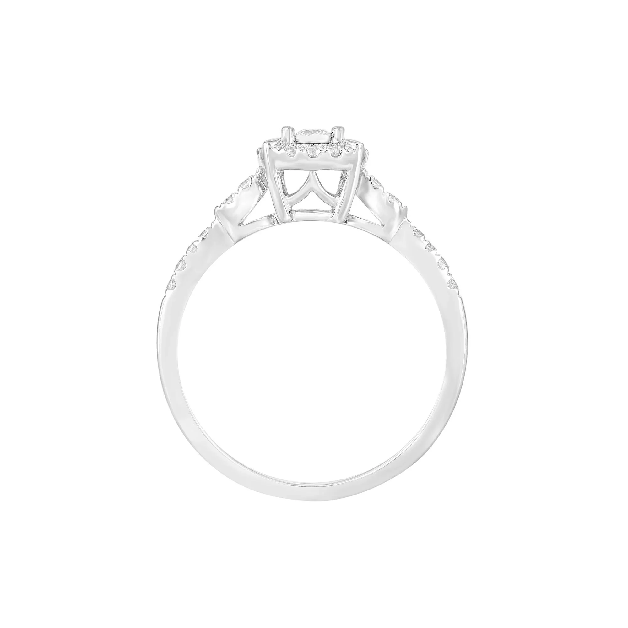 1/4 CT. Tw. Diamond Promise Ring 10K White Gold Round Brilliant Cut Size 6 - Image 2