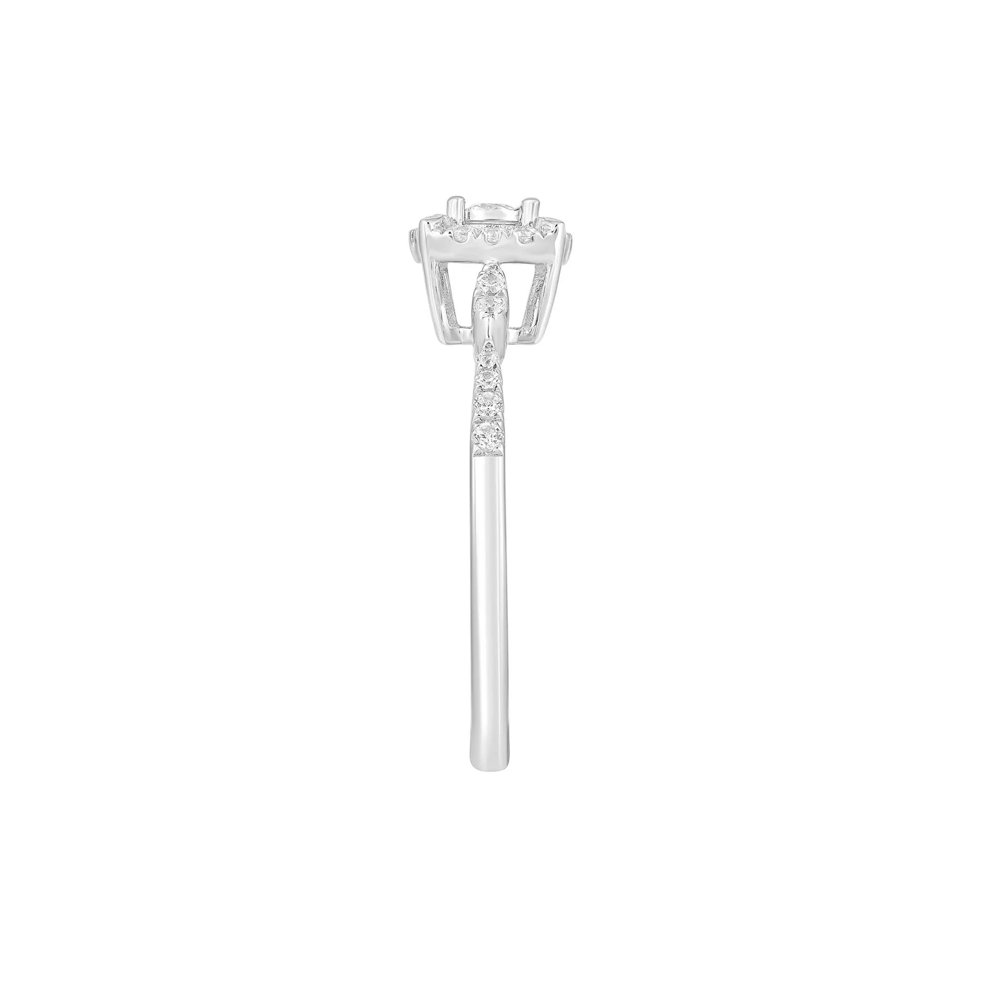 1/4 CT. Tw. Diamond Promise Ring 10K White Gold Round Brilliant Cut Size 7.5 - Image 3