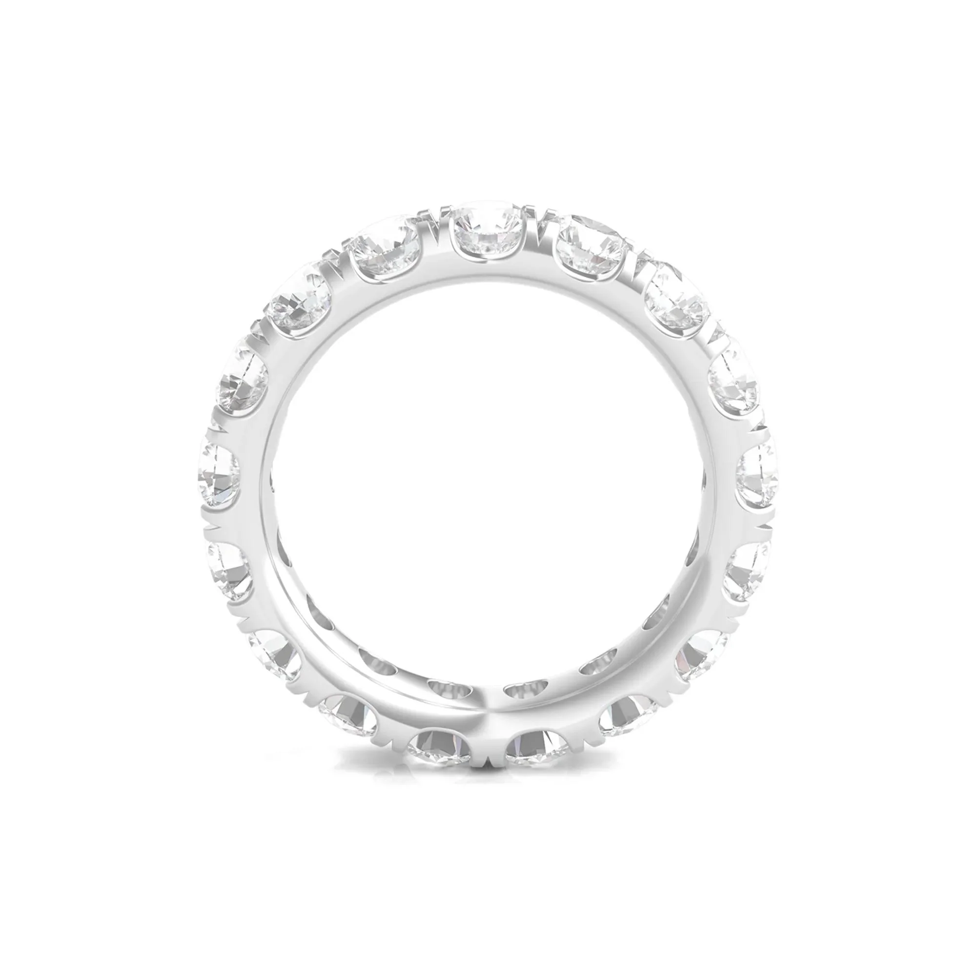 4 CT. Tw. Lab Grown Round Diamond Eternity Band Ring 14K White Gold Round Brilliant Cut Size 9 2mm - Image 2