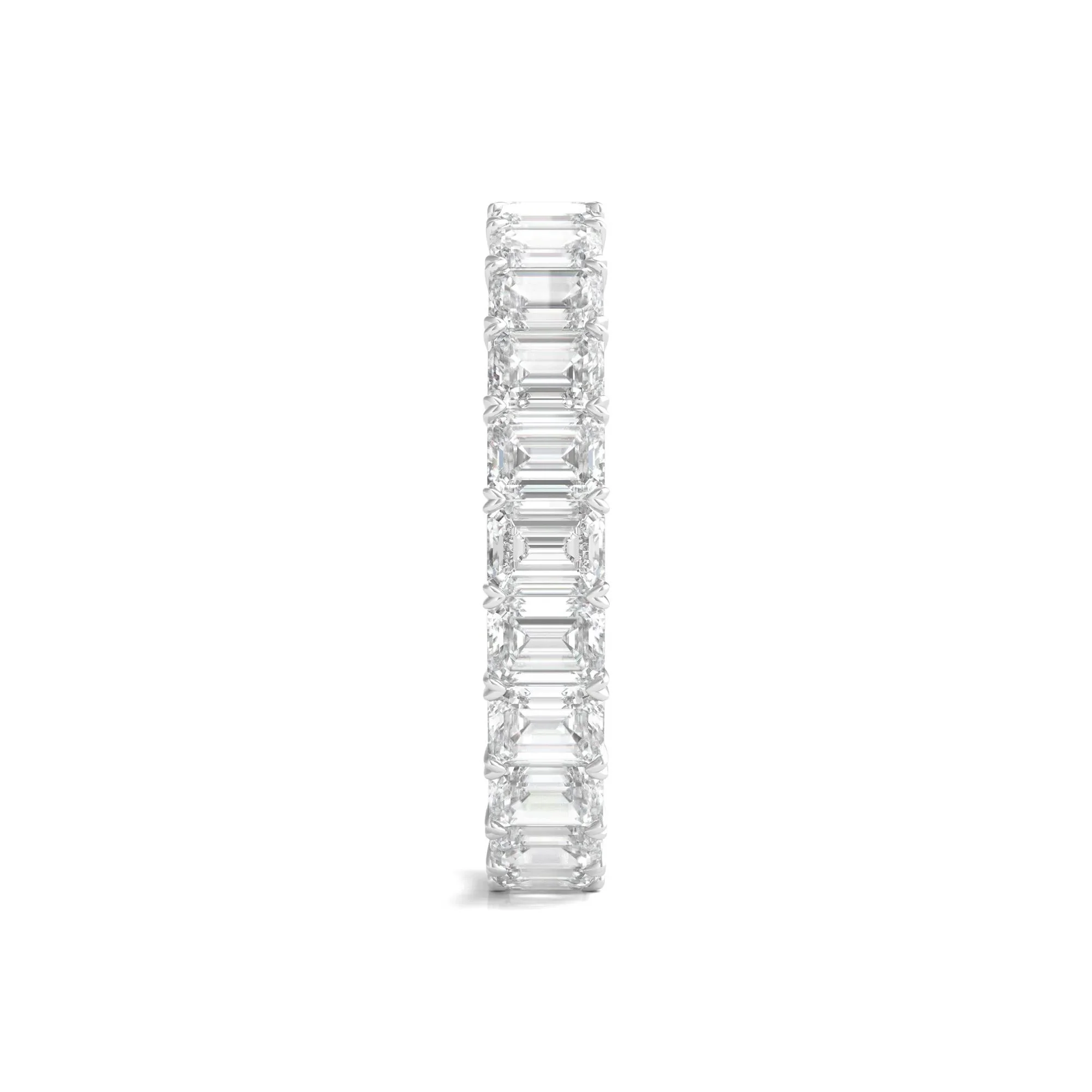 3 CT. Tw. Lab Grown Emerald-Cut Diamond Eternity Band Ring Platinum White Size 4 3mm - Image 3