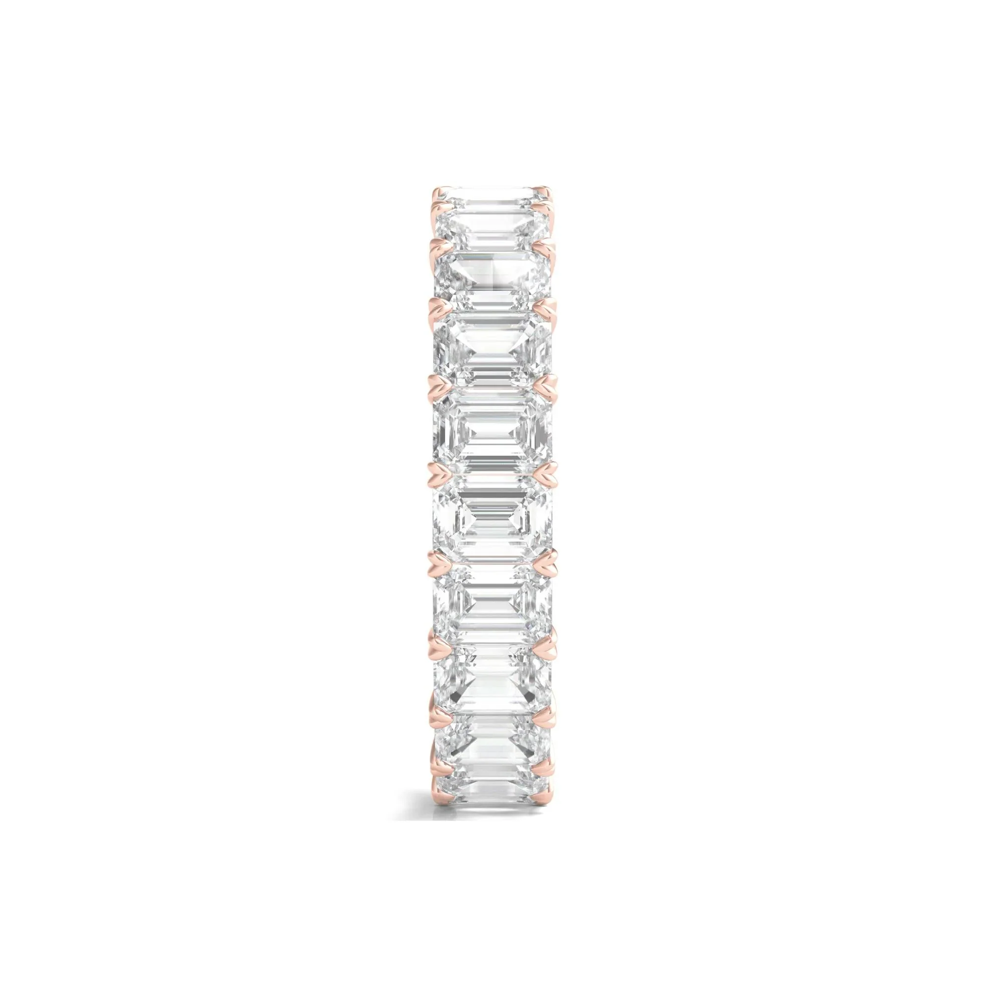 4 CT. Tw. Lab Grown Emerald-Cut Diamond Eternity Band Ring 14K Rose Gold Size 4 4mm - Image 3