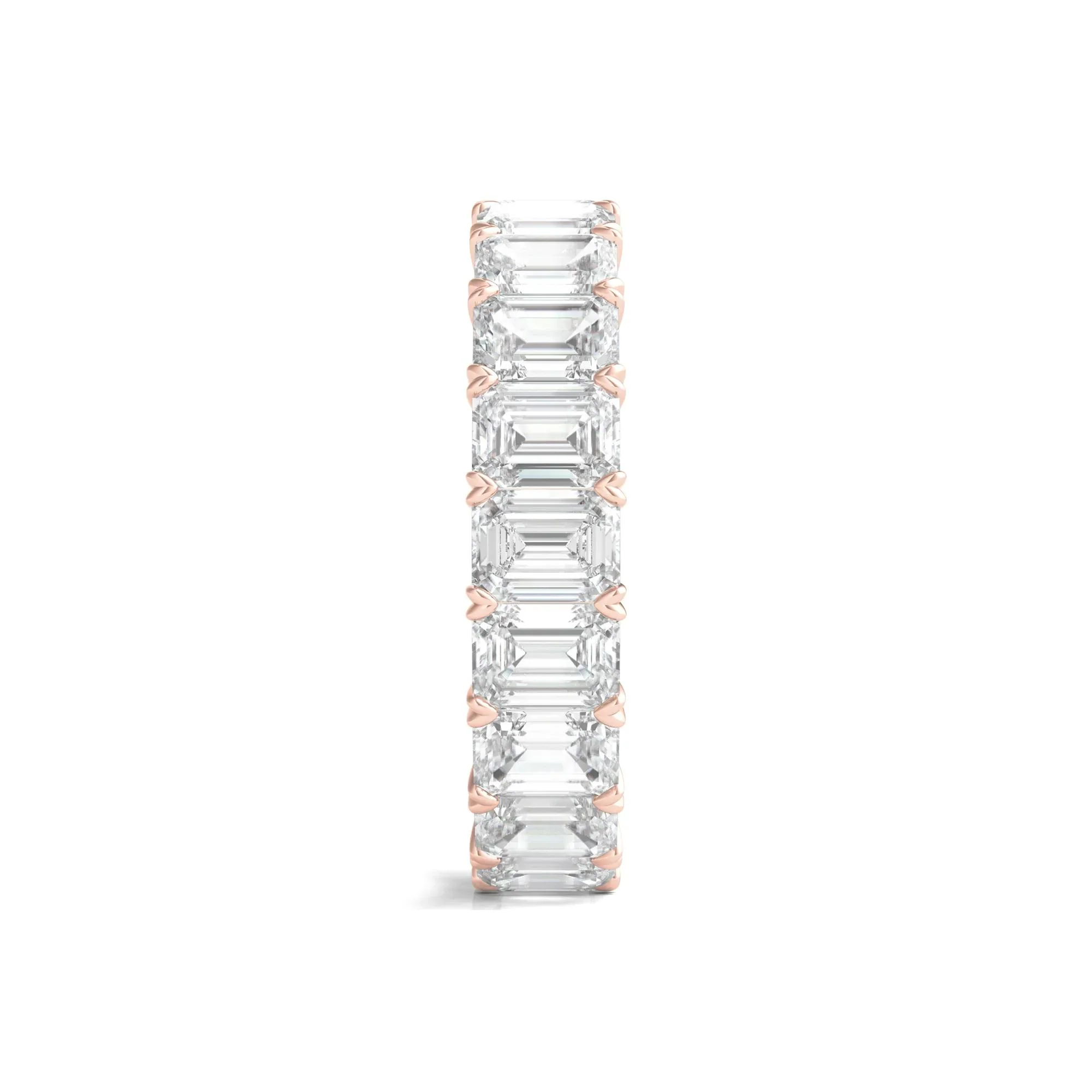 5 CT. Tw. Lab Grown Emerald-Cut Diamond Eternity Band Ring 14K Rose Gold Size 7 4mm - Image 3