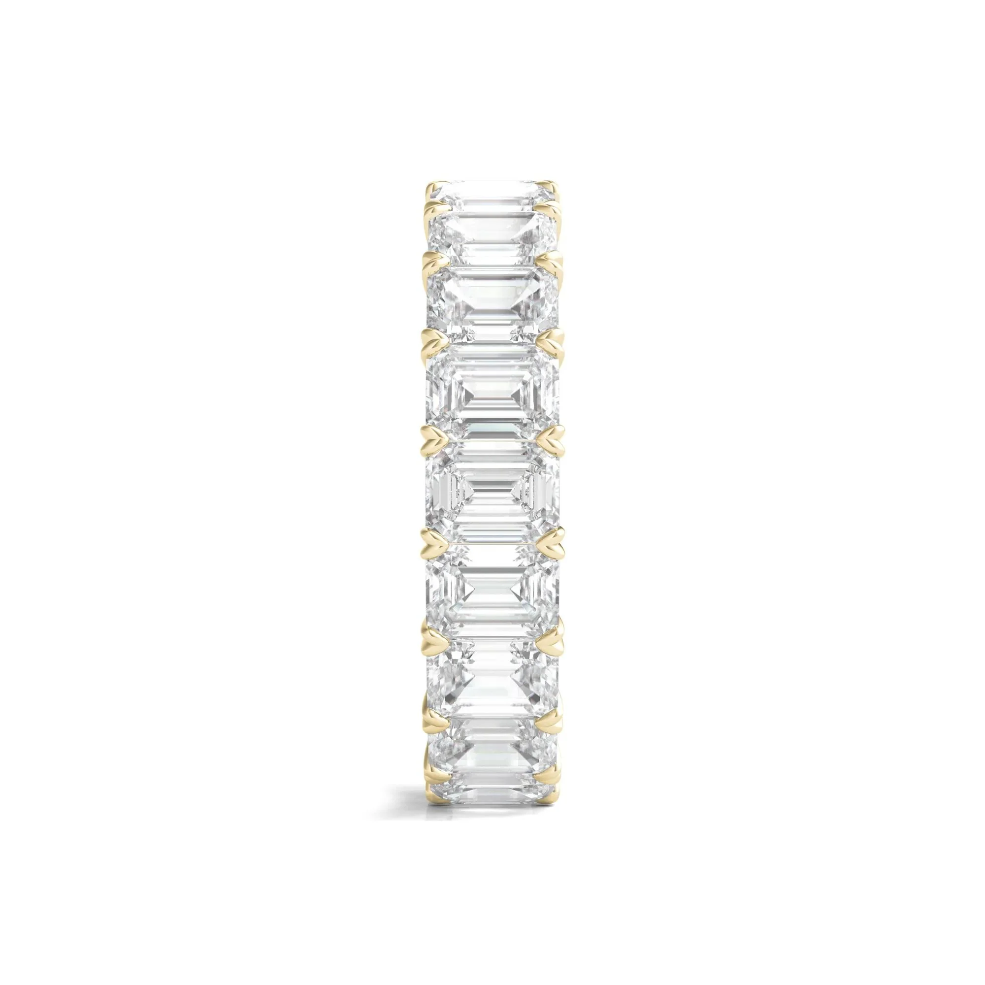 5 CT. Tw. Lab Grown Emerald-Cut Diamond Eternity Band Ring 14K Yellow Gold Size 8 4mm - Image 3