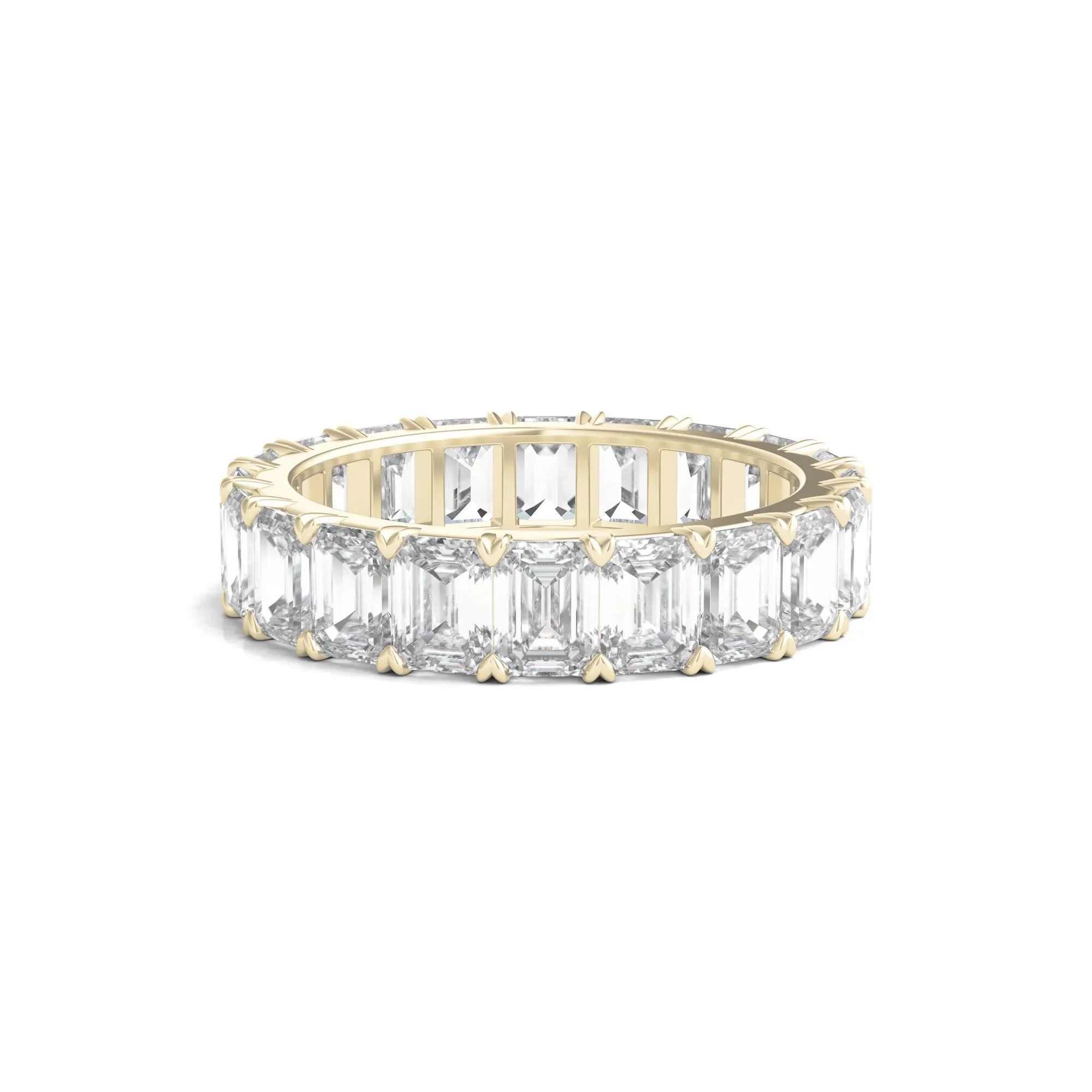 5 CT. Tw. Lab Grown Emerald-Cut Diamond Eternity Band Ring 14K Yellow Gold Size 8.5 4mm