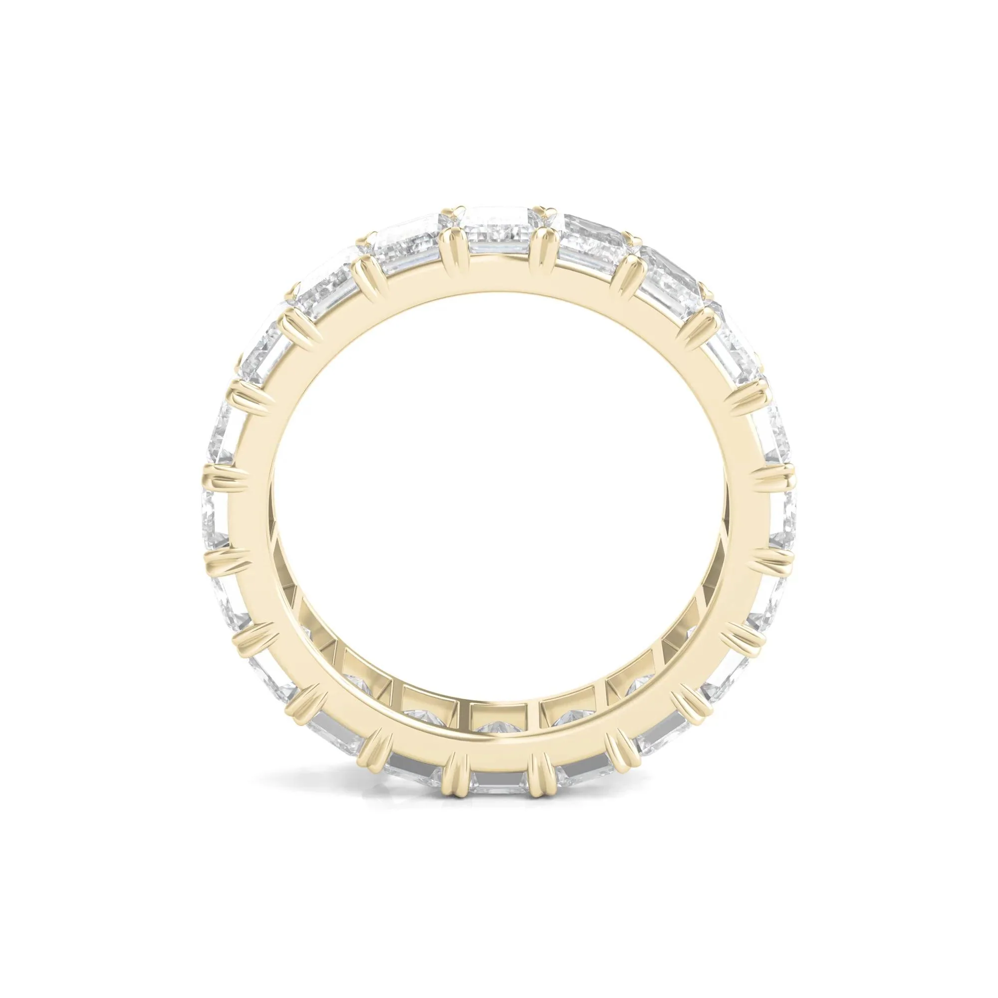 5 CT. Tw. Lab Grown Emerald-Cut Diamond Eternity Band Ring 14K Yellow Gold Size 9 4mm - Image 2