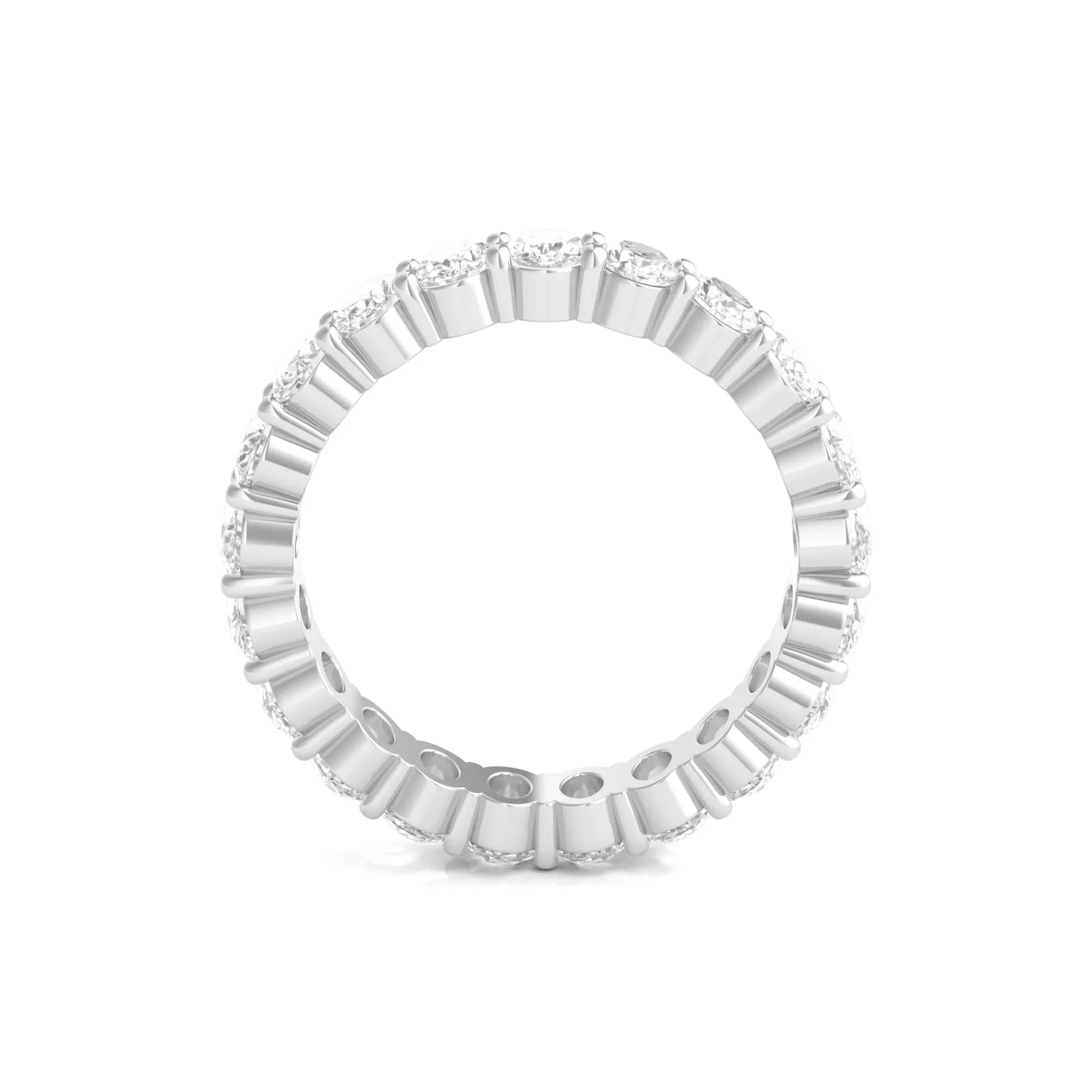 3 CT. Tw. Lab Grown Oval Diamond Eternity Band Ring Platinum White Size 6.5 4mm - Image 2