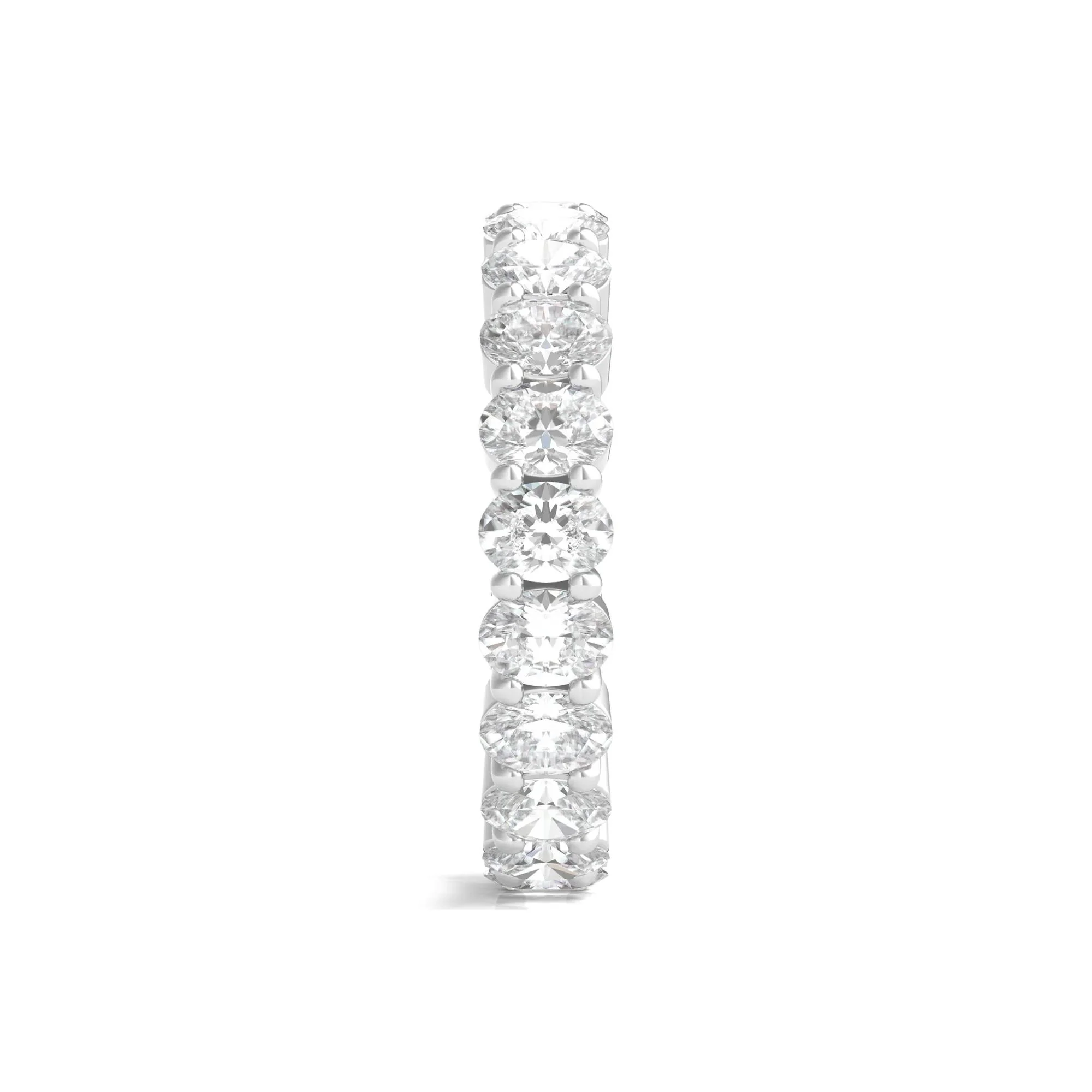 3 CT. Tw. Lab Grown Oval Diamond Eternity Band Ring Platinum White Size 7.5 4mm - Image 3