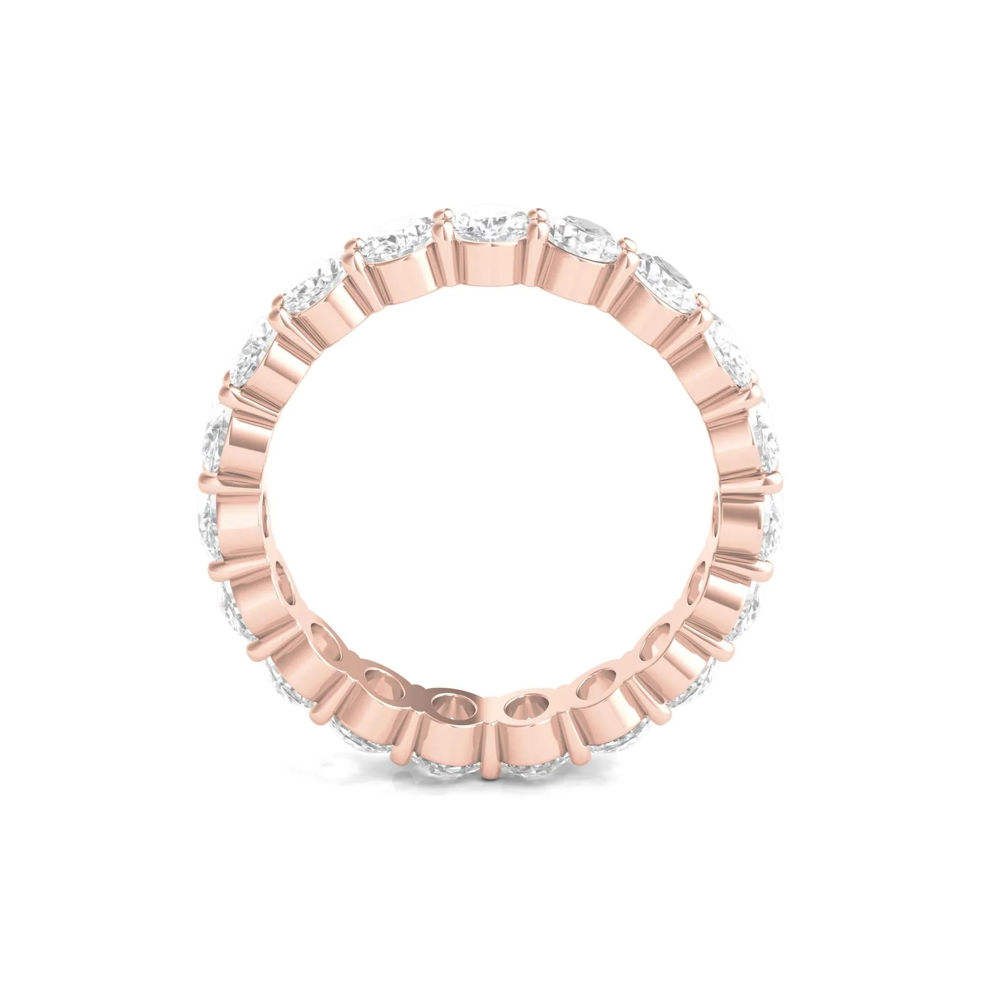 4 CT. Tw. Lab Grown Oval Diamond Eternity Band Ring 14K Rose Gold Size 6 4mm - Image 2