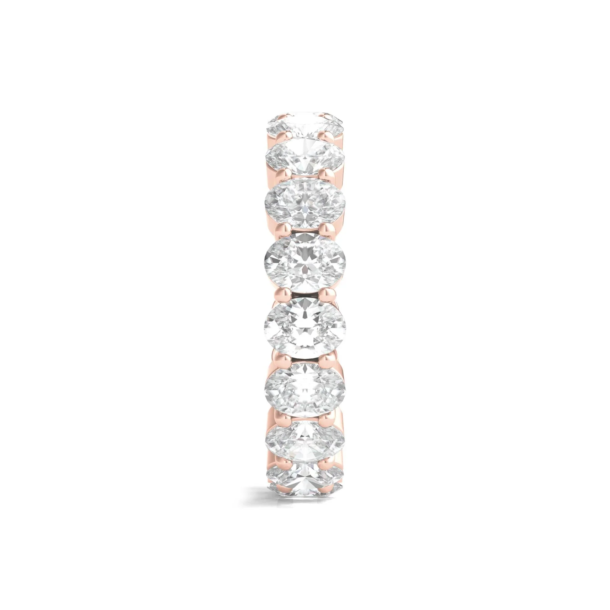 4 CT. Tw. Lab Grown Oval Diamond Eternity Band Ring 14K Rose Gold Size 7.5 4mm - Image 3