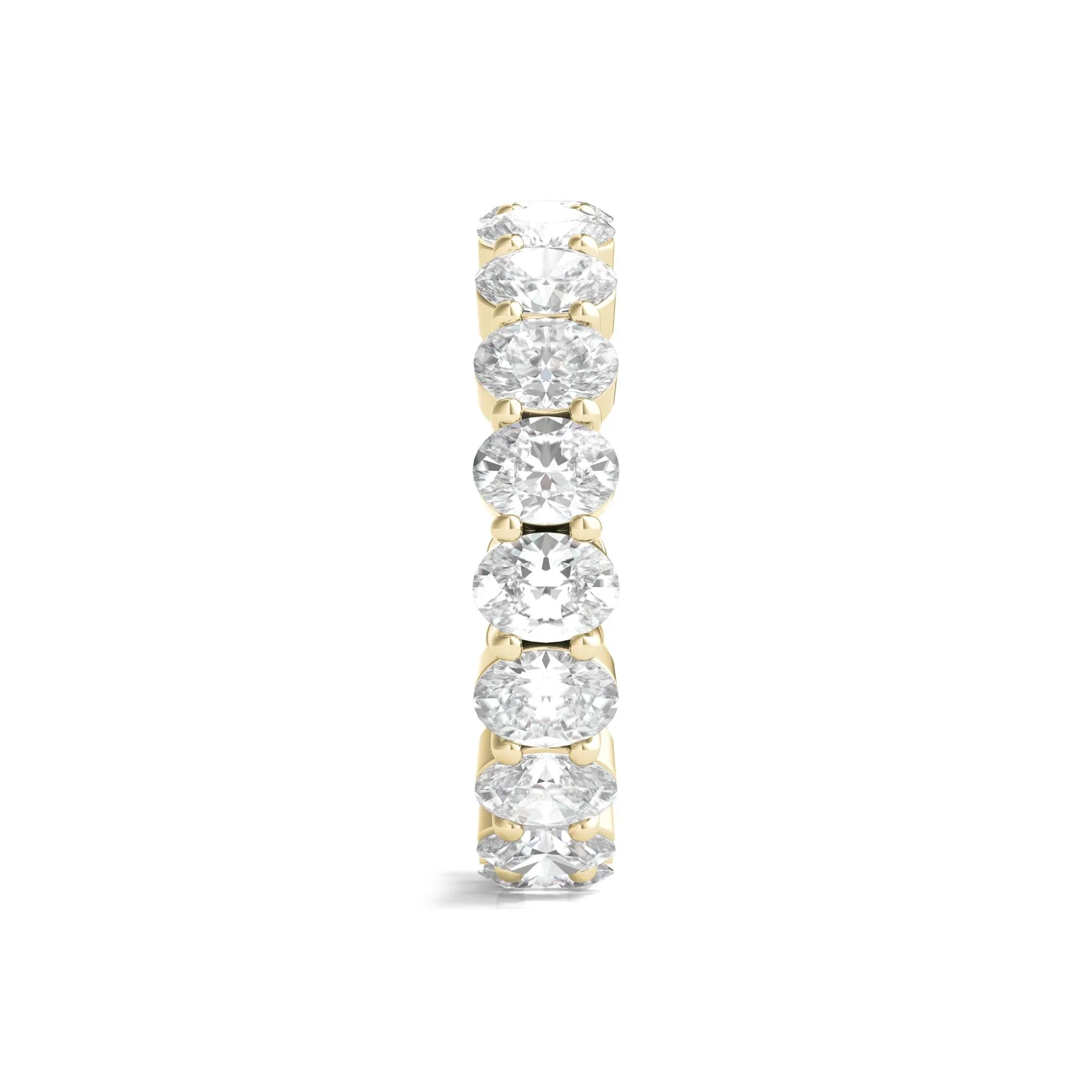 4 CT. Tw. Lab Grown Oval Diamond Eternity Band Ring 14K Yellow Gold Size 8.5 4mm - Image 3