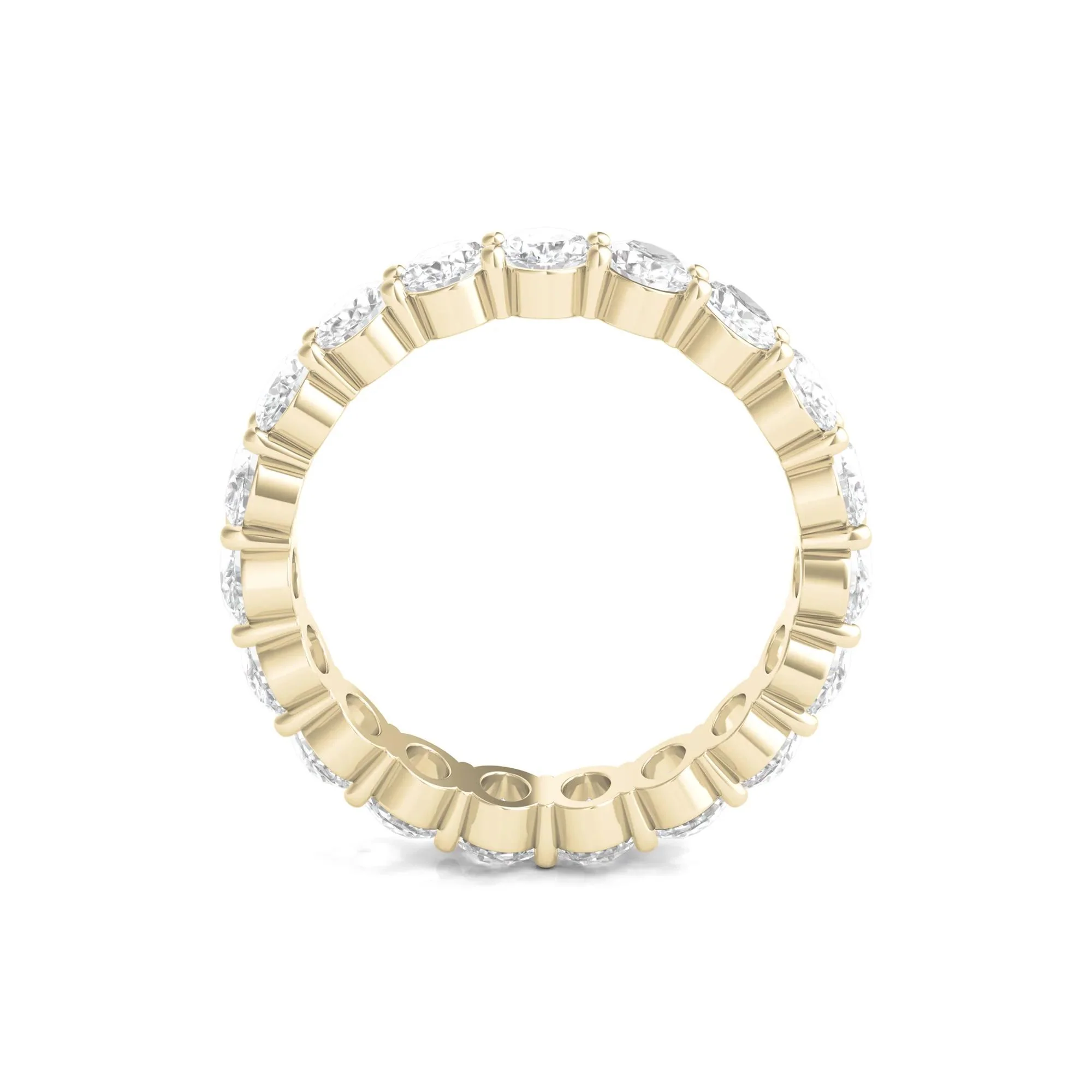 4 CT. Tw. Lab Grown Oval Diamond Eternity Band Ring 14K Yellow Gold Size 9 4mm - Image 2