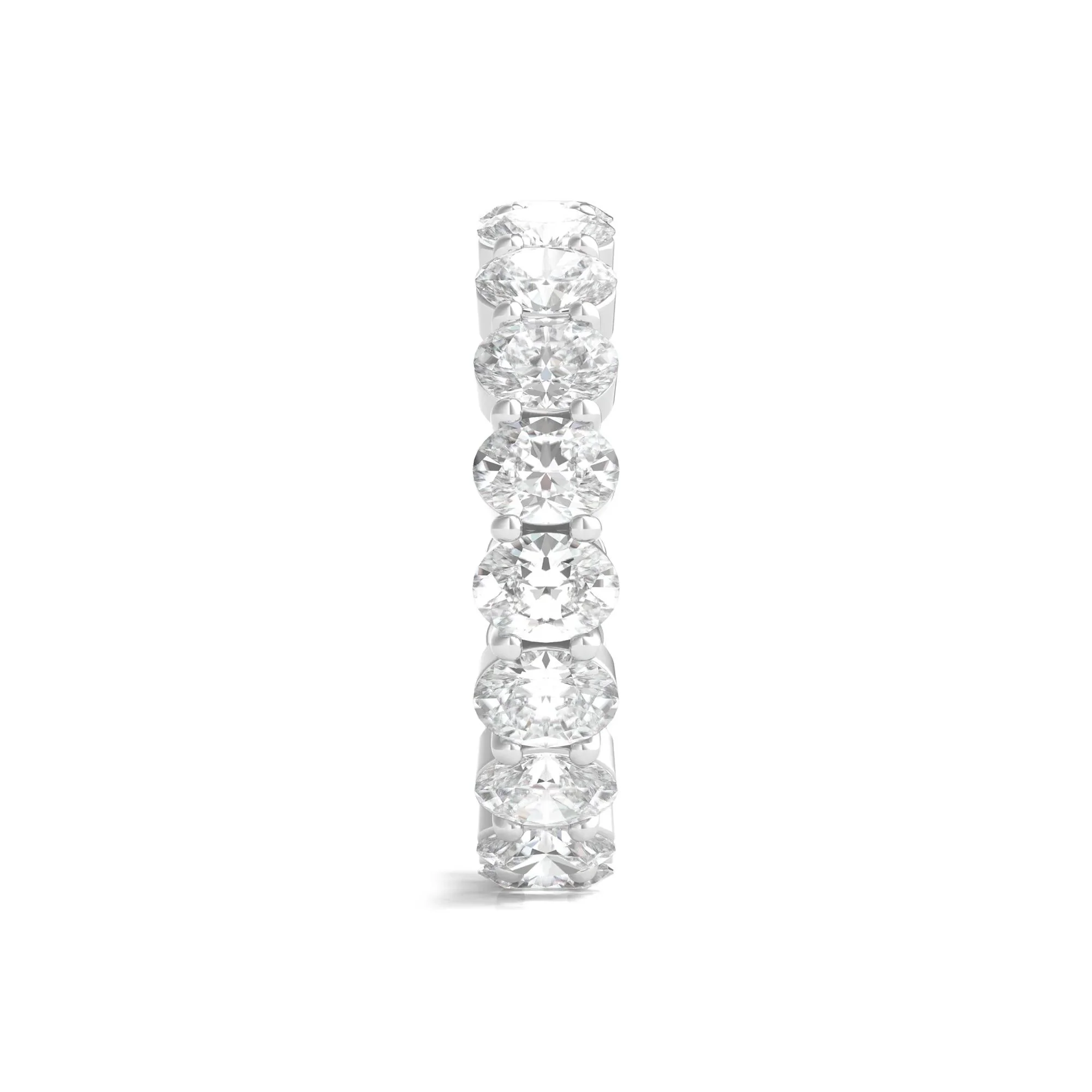 4 CT. Tw. Lab Grown Oval Diamond Eternity Band Ring Platinum White Size 8 4mm - Image 3