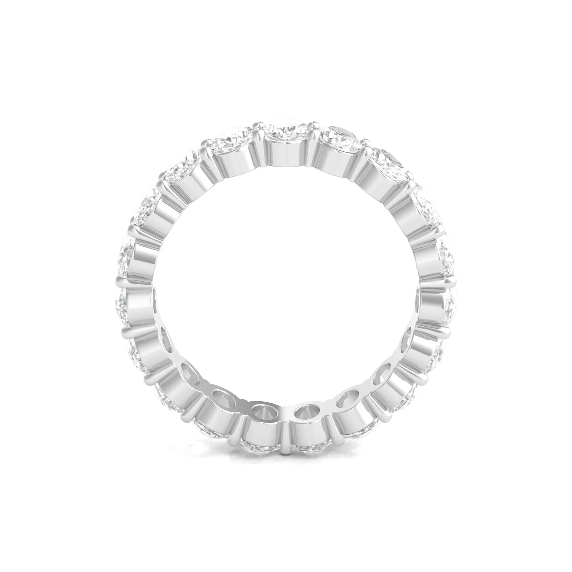 4 CT. Tw. Lab Grown Oval Diamond Eternity Band Ring Platinum White Size 8.5 4mm - Image 2