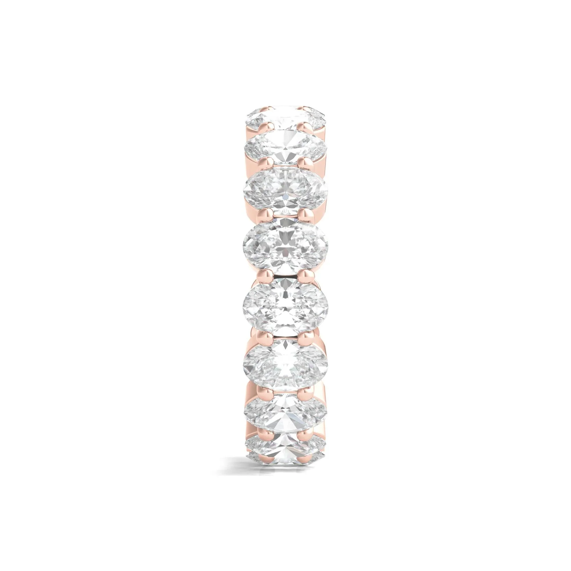 5 CT. Tw. Lab Grown Oval Diamond Eternity Band Ring 14K Rose Gold Size 5 4mm - Image 3