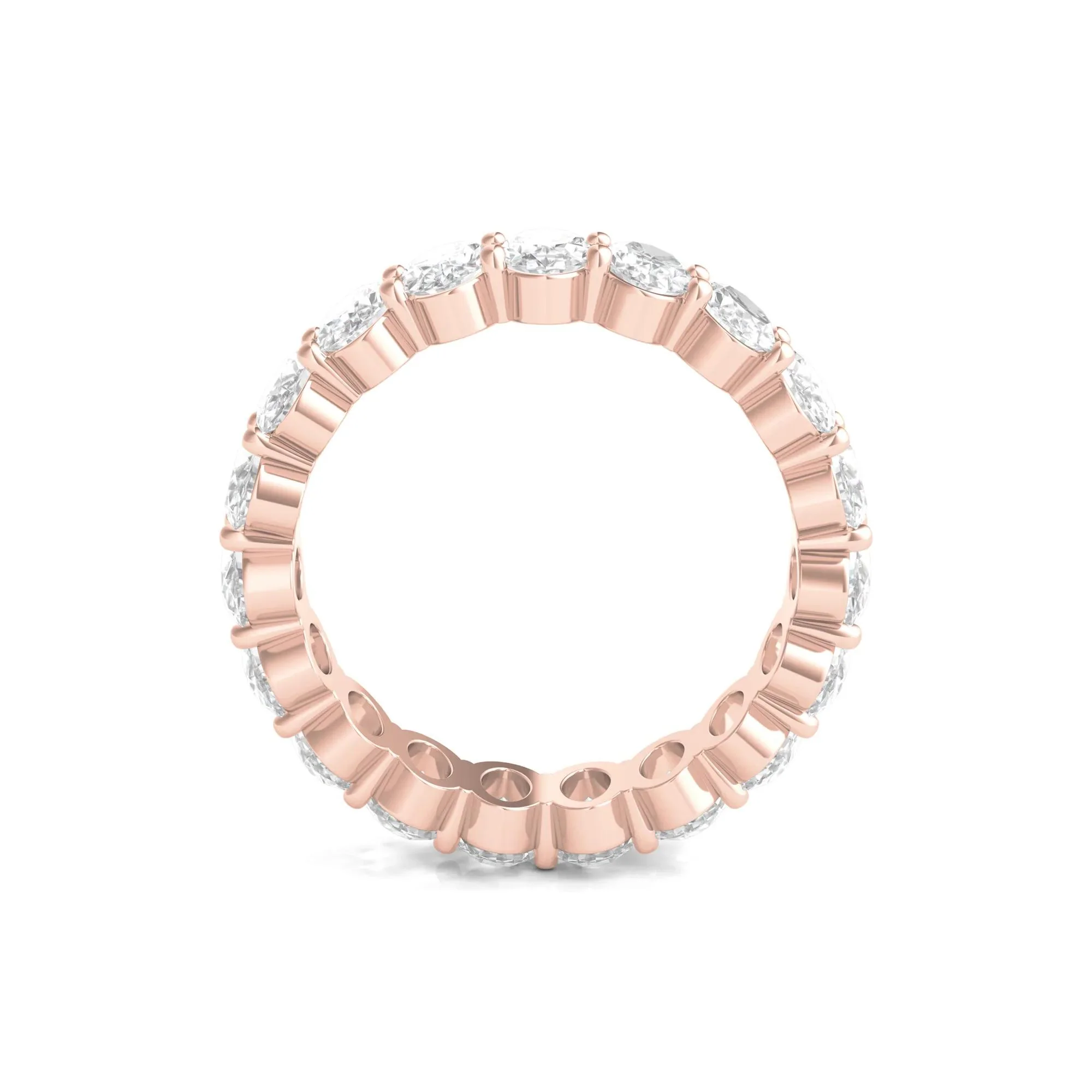 5 CT. Tw. Lab Grown Oval Diamond Eternity Band Ring 14K Rose Gold Size 5.5 4mm - Image 2