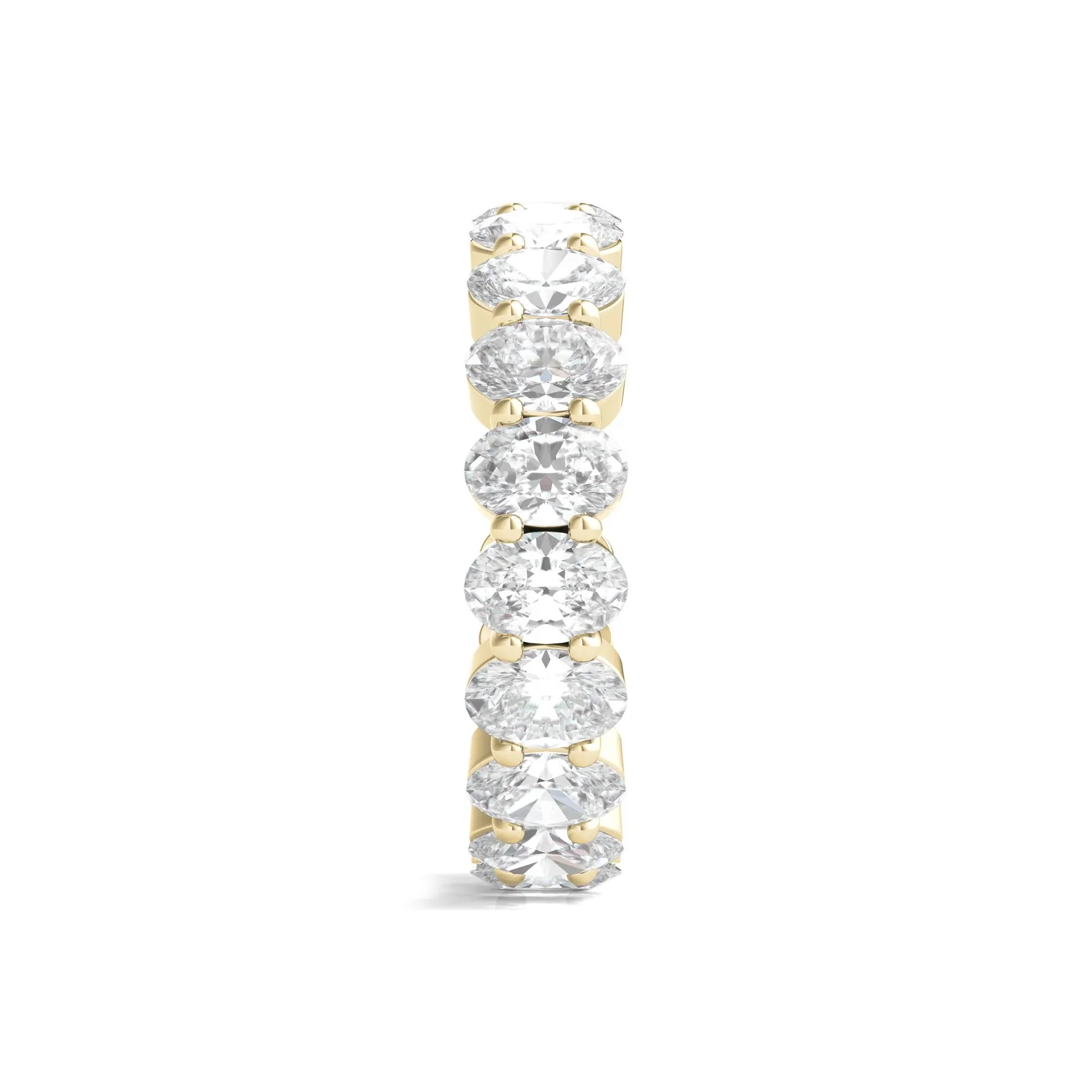 5 CT. Tw. Lab Grown Oval Diamond Eternity Band Ring 14K Yellow Gold Size 7.5 4mm - Image 3