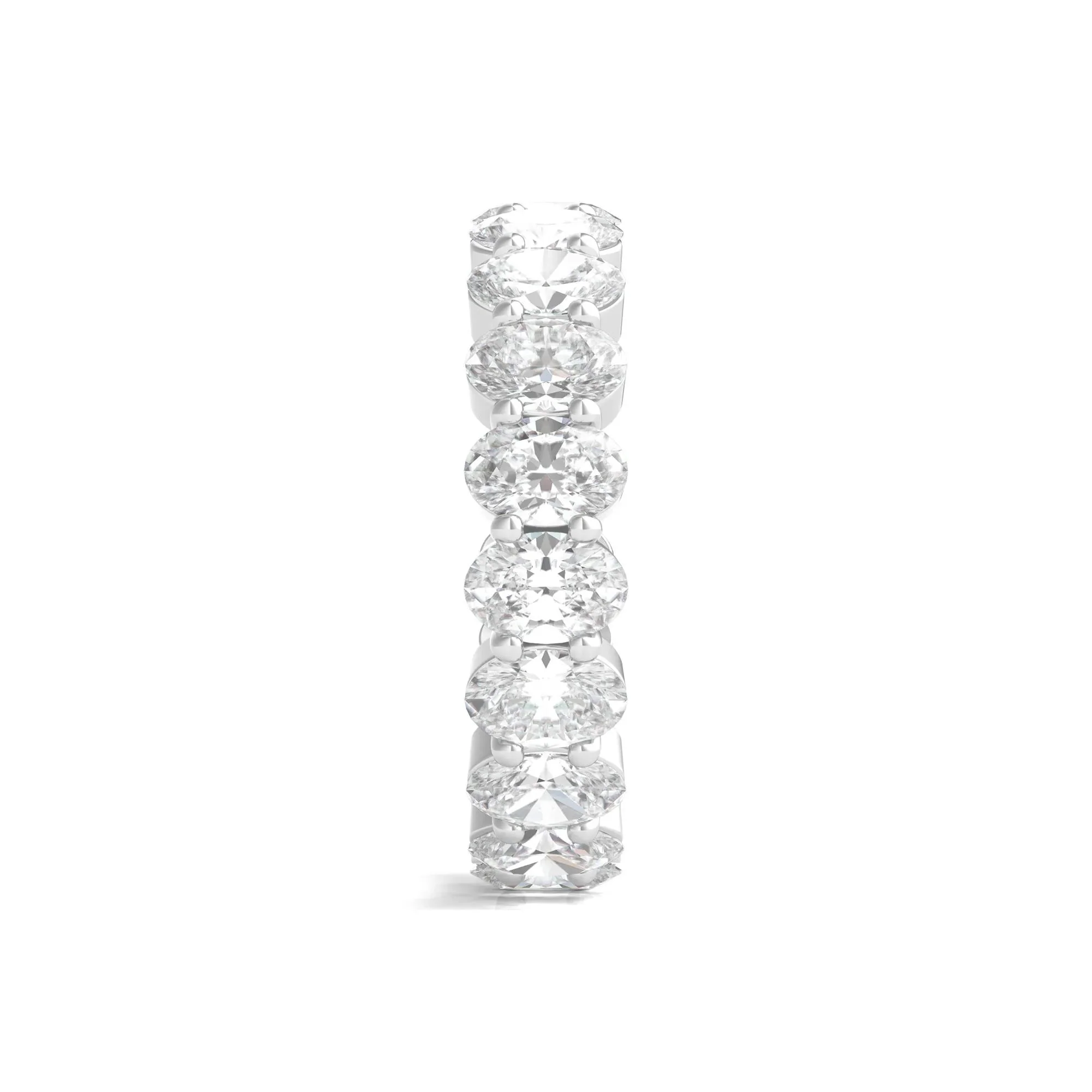 5 CT. Tw. Lab Grown Oval Diamond Eternity Band Ring Platinum White Size 6 4mm - Image 3