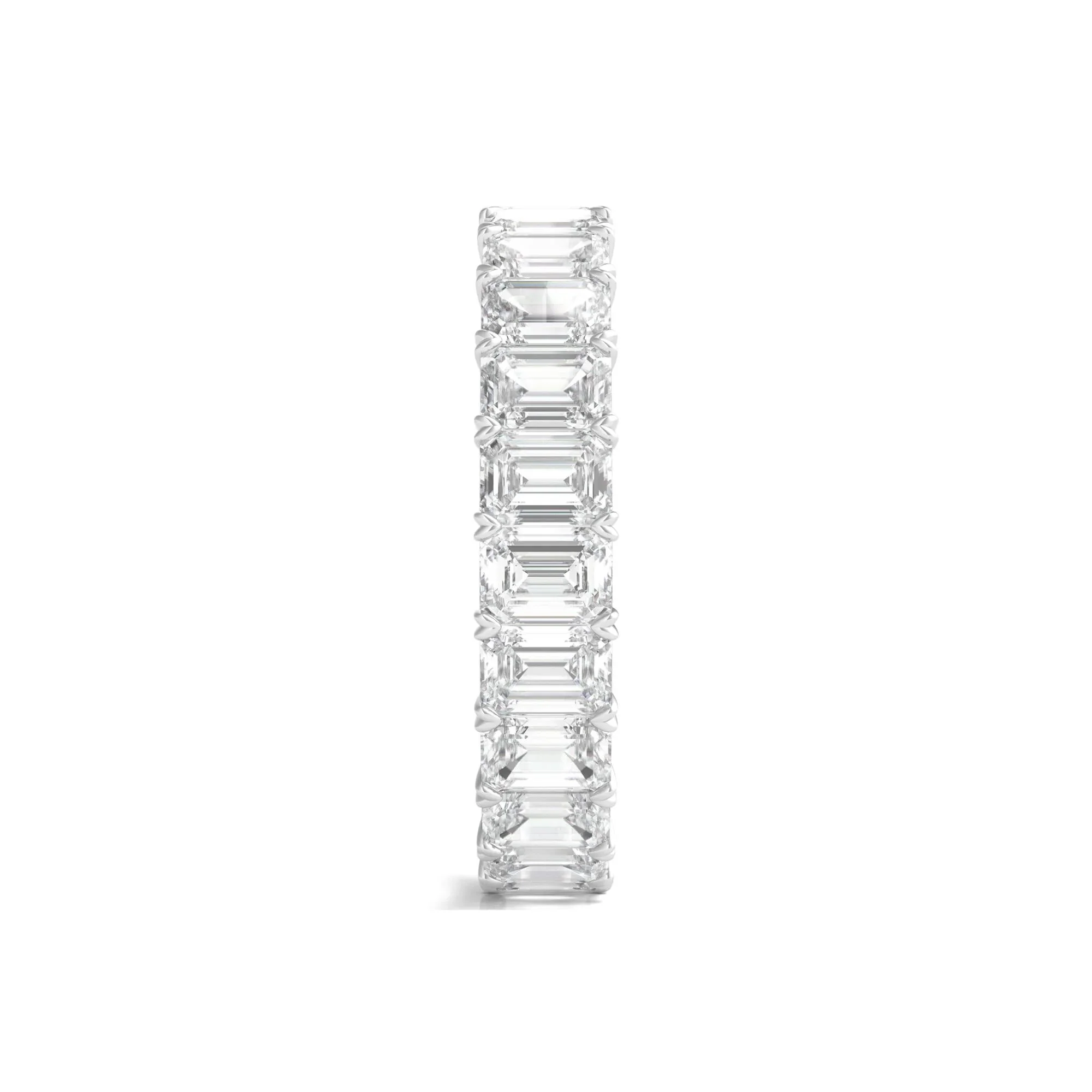 4 CT. Tw. Lab Grown Emerald-Cut Diamond Eternity Band Ring Platinum White Size 8 4mm - Image 3