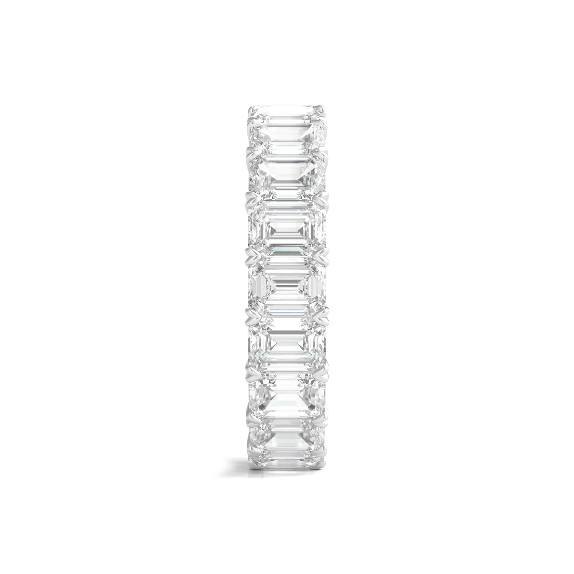 5 CT. Tw. Lab Grown Emerald-Cut Diamond Eternity Band Ring Platinum White Size 8 4mm - Image 3