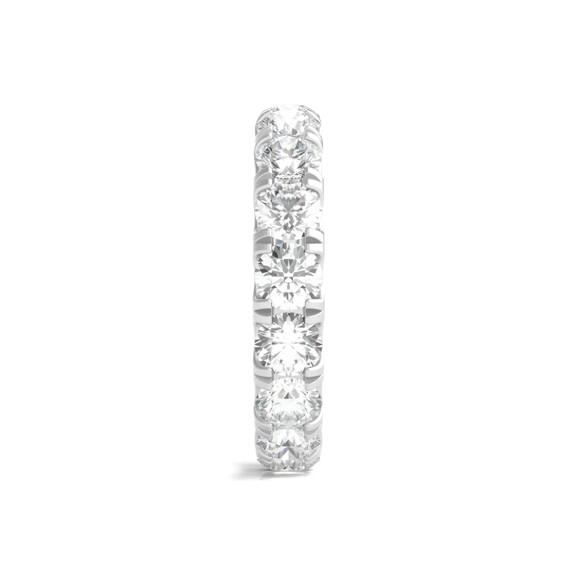 4 CT. Tw. Lab Grown Round Diamond Eternity Band Ring Platinum Round Brilliant Cut White Size 9 2mm - Image 3