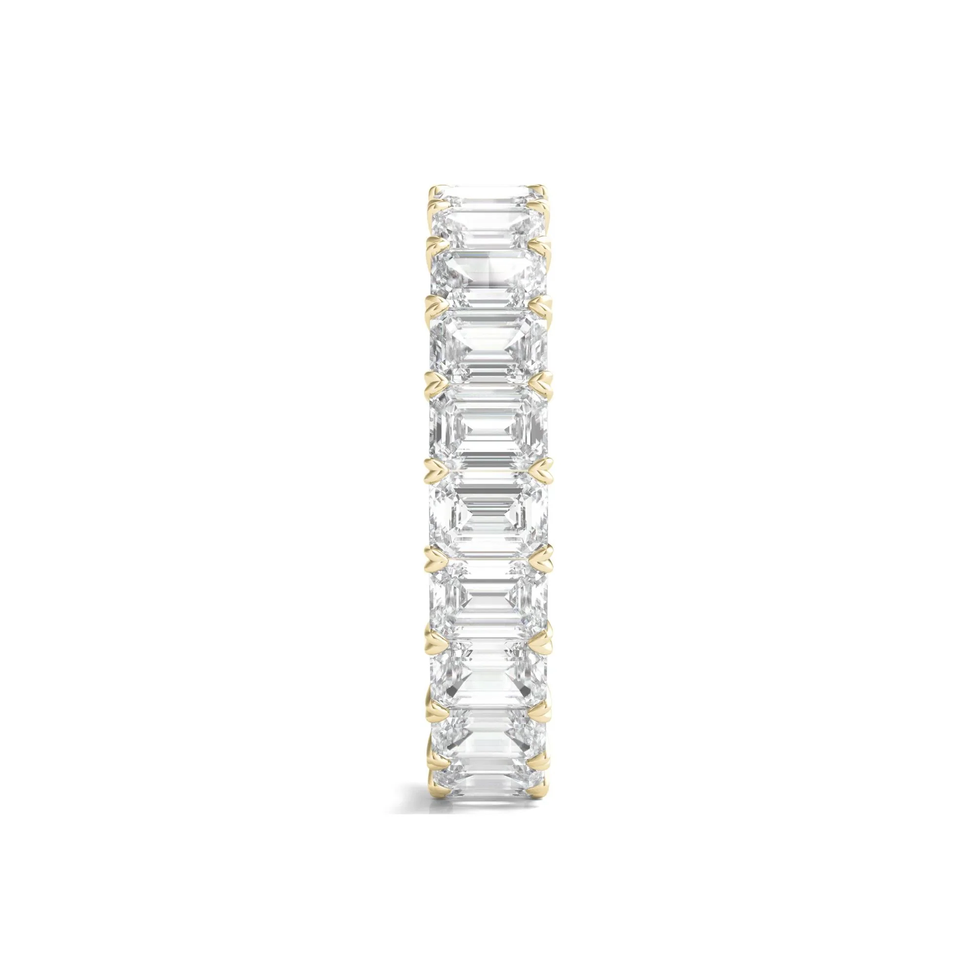 4 CT. Tw. Lab Grown Emerald-Cut Diamond Eternity Band Ring 14K Yellow Gold Size 7 4mm - Image 3