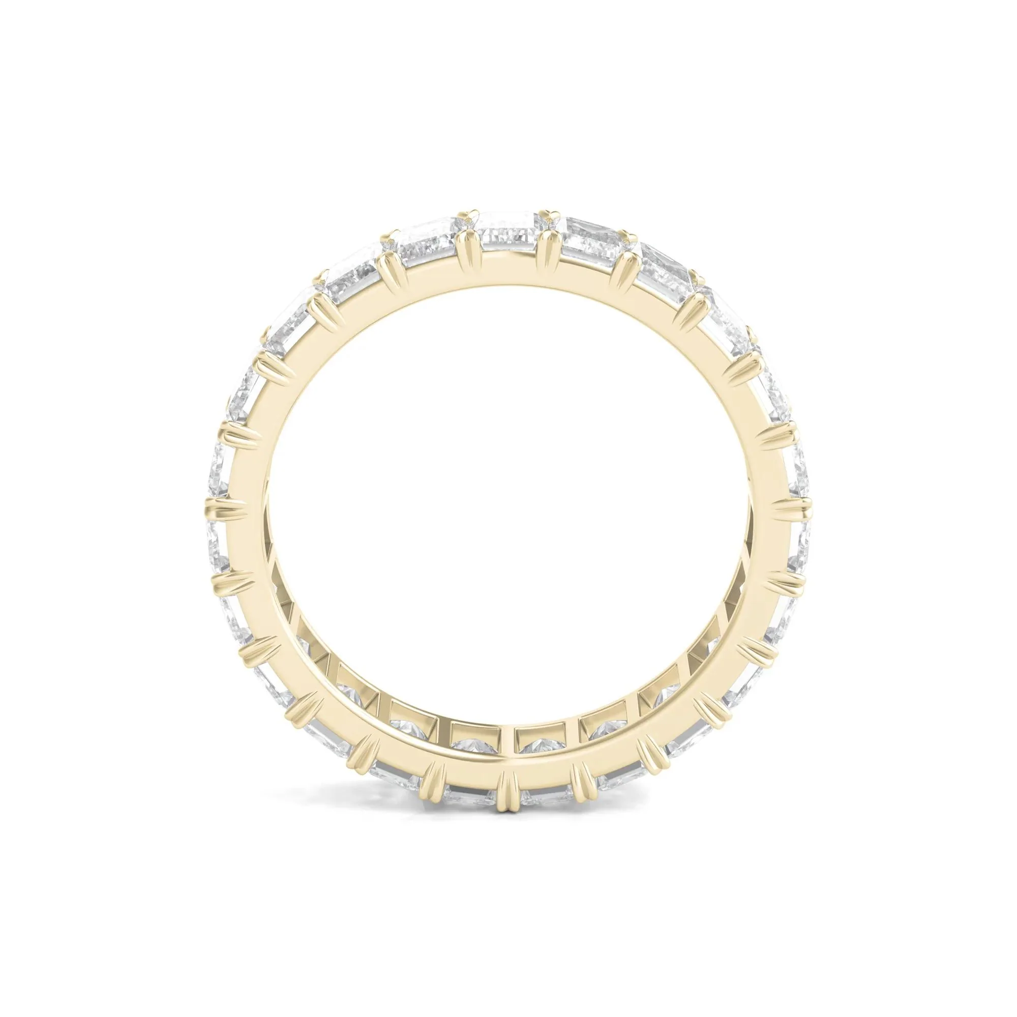 4 CT. Tw. Lab Grown Emerald-Cut Diamond Eternity Band Ring 14K Yellow Gold Size 7.5 4mm - Image 2