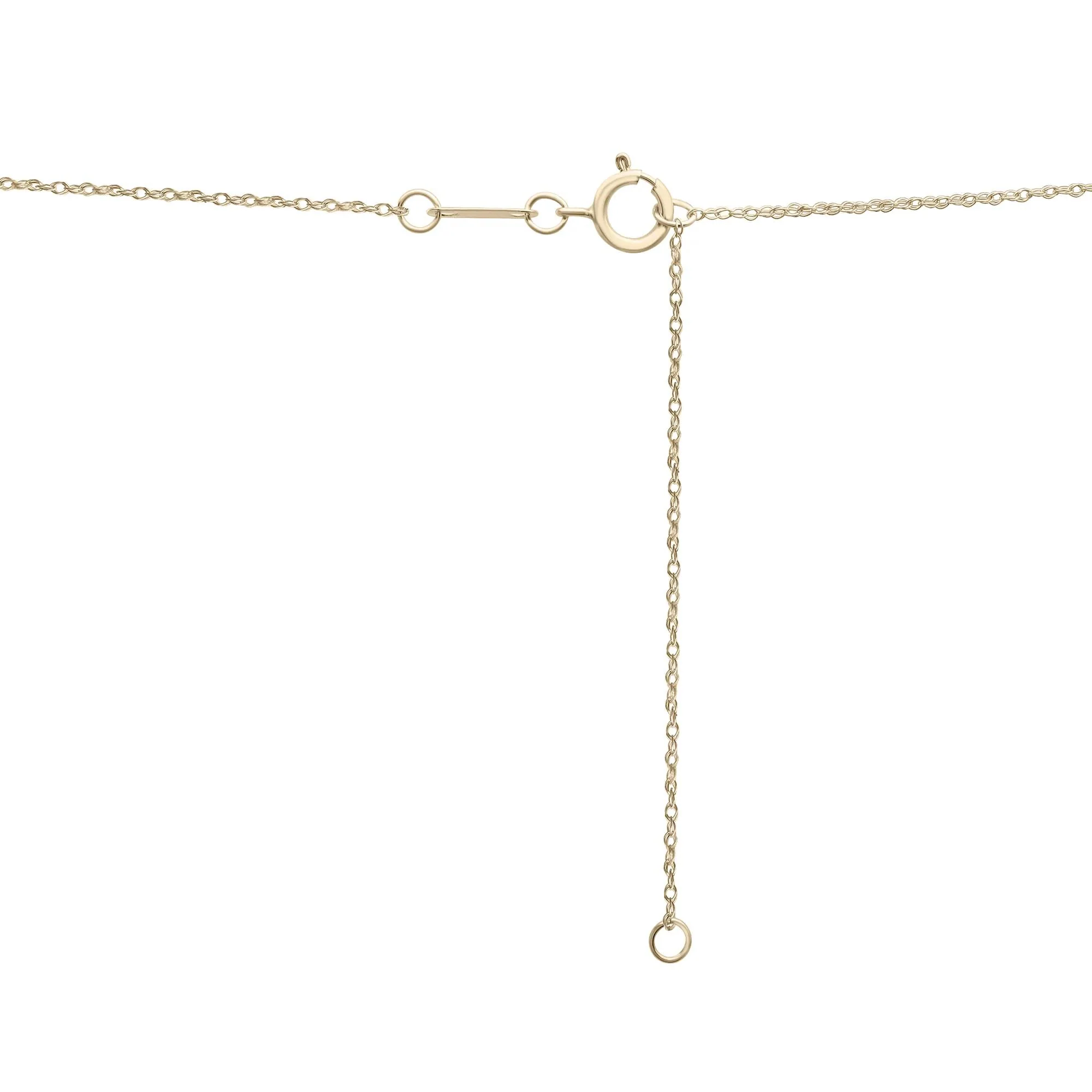 Diamond Accent Door Knocker Pendant Necklace 10K Yellow Gold Size 18" - Image 3