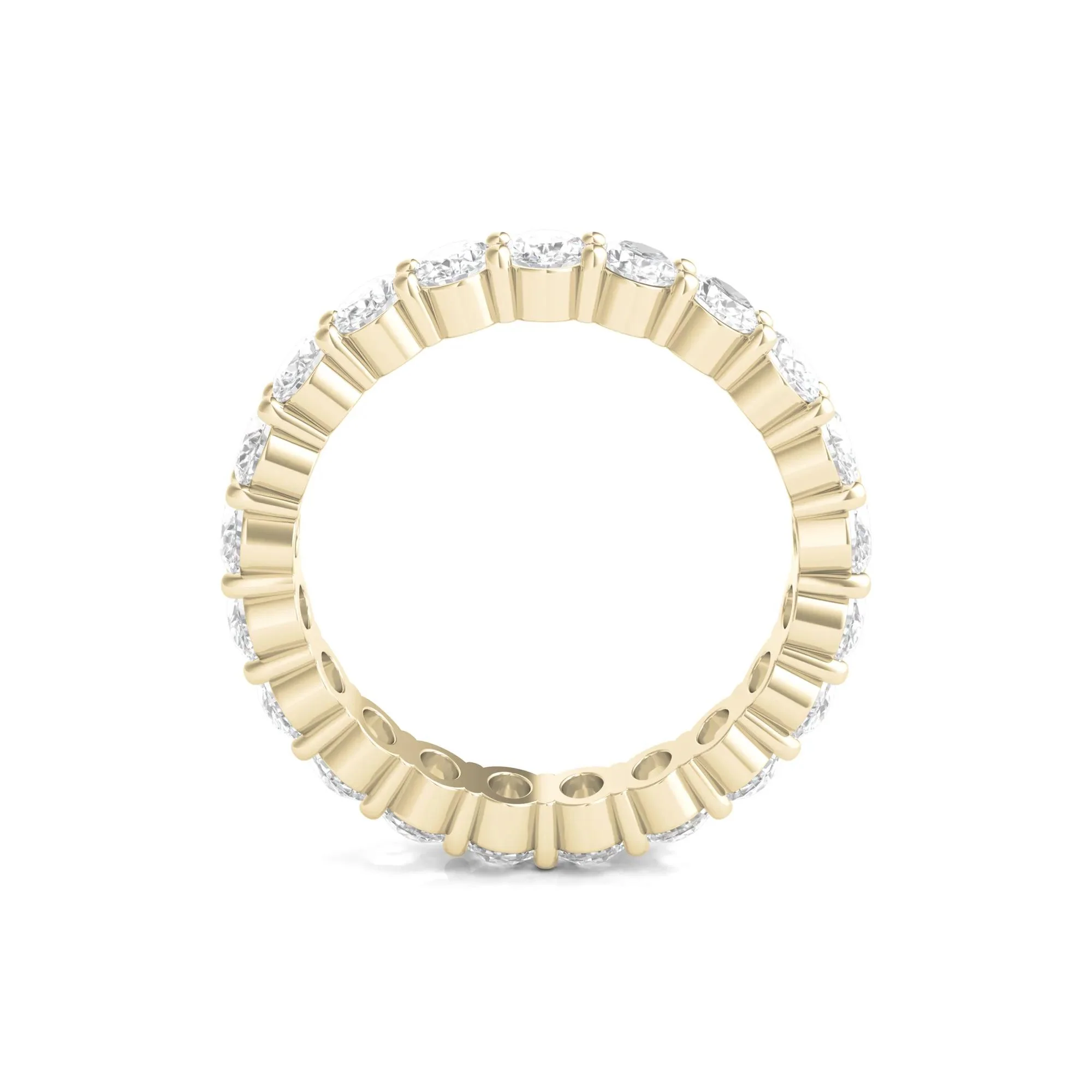3 CT. Tw. Oval-Shaped Diamond Wedding Band Ring with Eternity Setting 14K Yellow Gold Size 6.5 3mm - Image 2