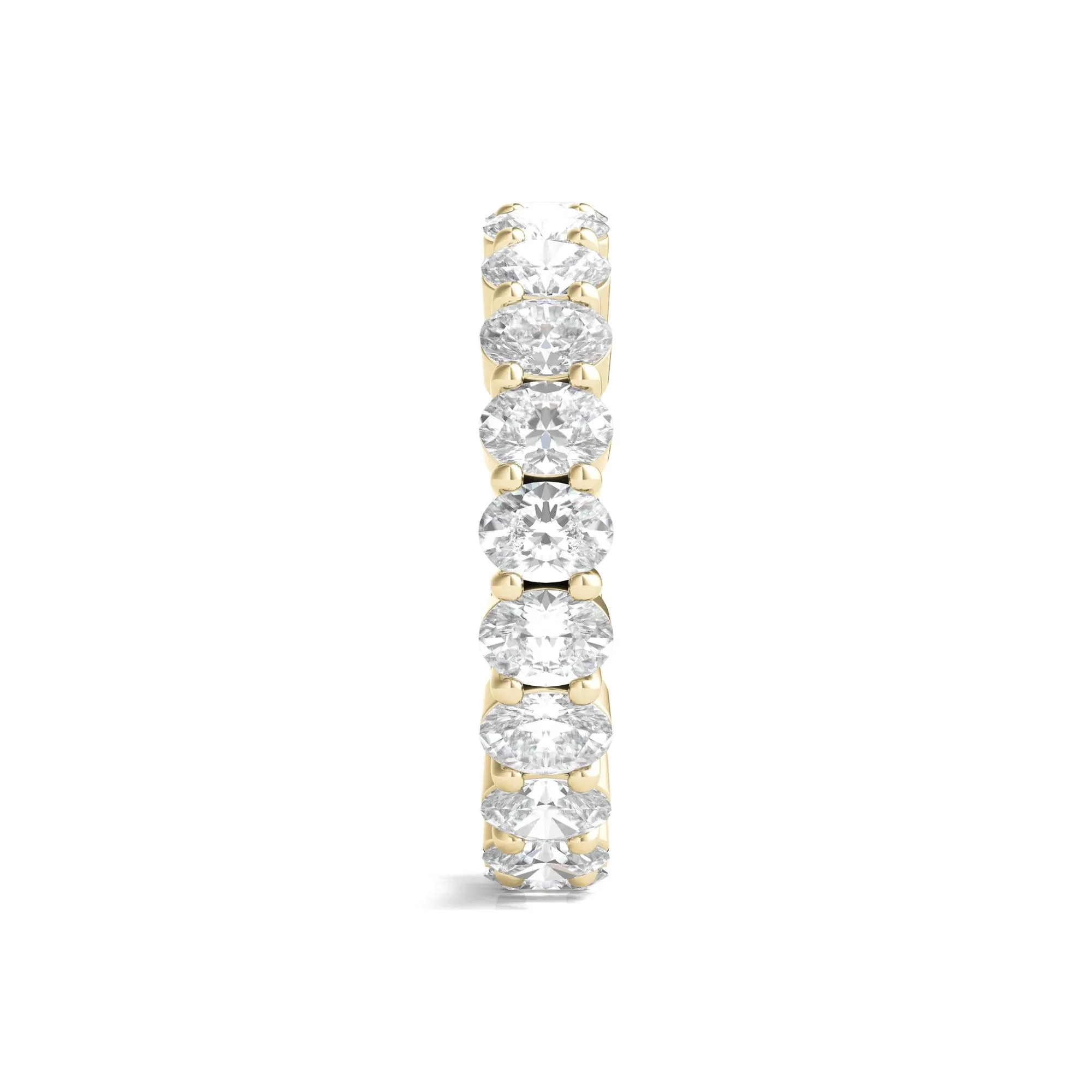 3 CT. Tw. Oval-Shaped Diamond Wedding Band Ring with Eternity Setting 14K Yellow Gold Size 8.5 3mm - Image 3
