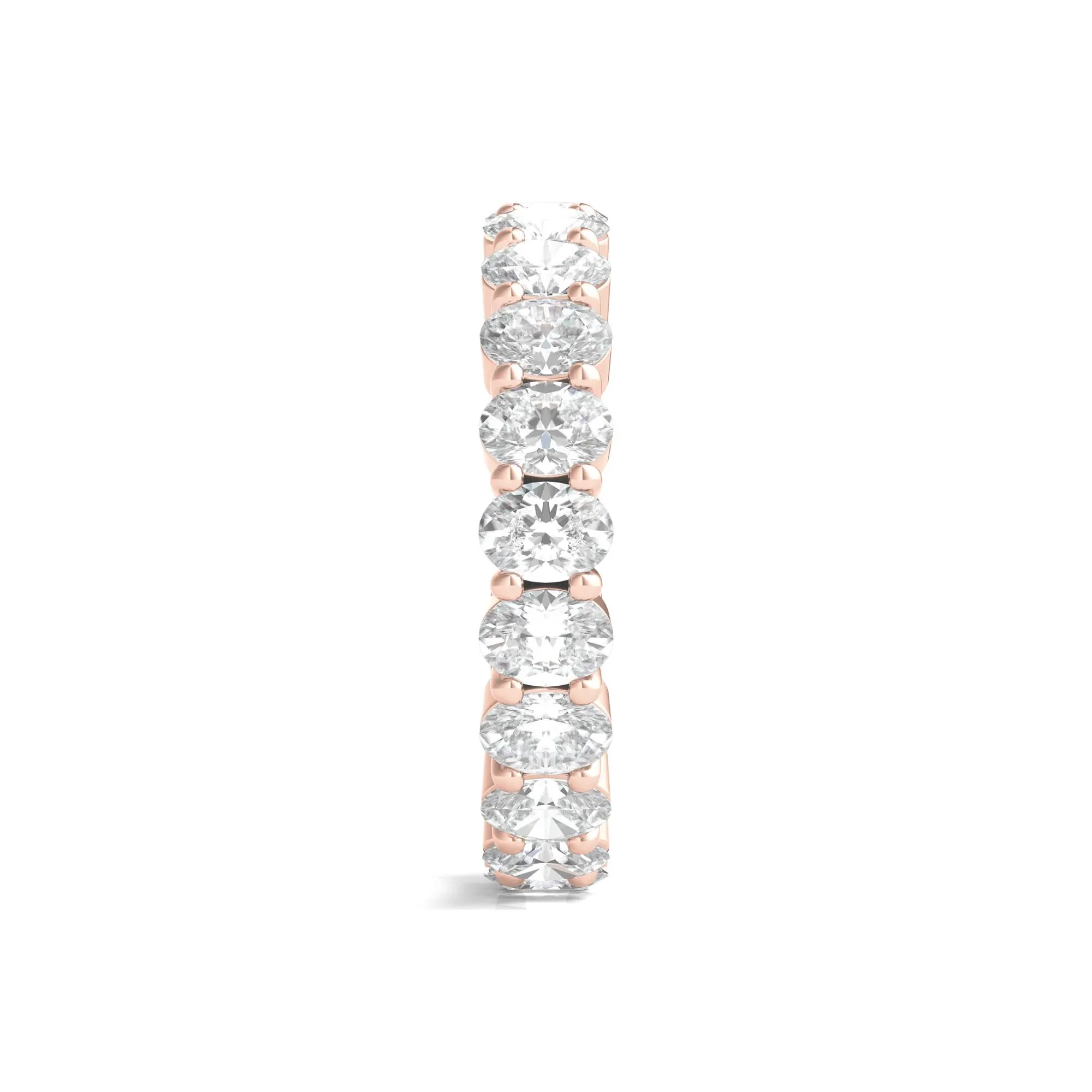 3 CT. Tw. Oval-Shaped Diamond Wedding Band Ring with Eternity Setting 14K Rose Gold Size 4 3mm - Image 3