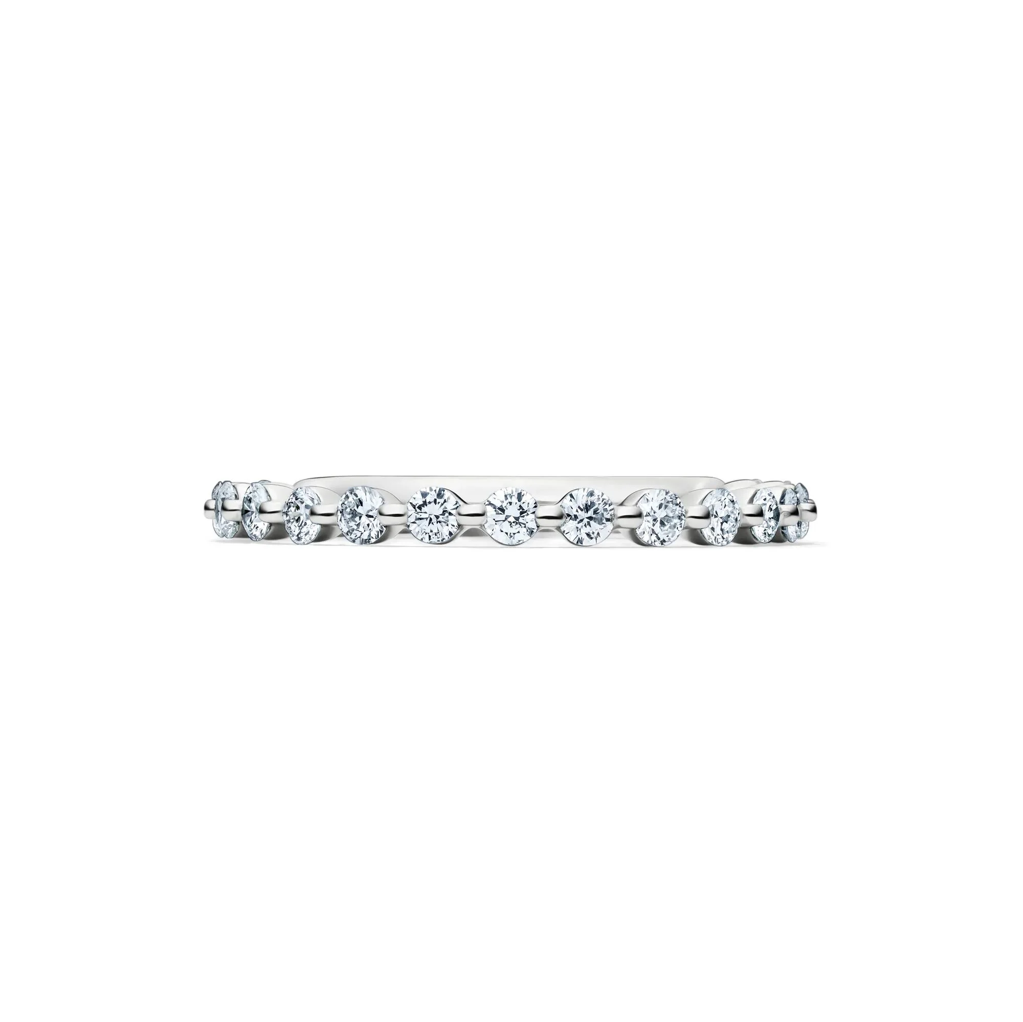 1/2 CT. Tw. Lab Grown Diamond Wedding Band Ring 14K White Gold Round Brilliant Cut Size 8.5 2mm