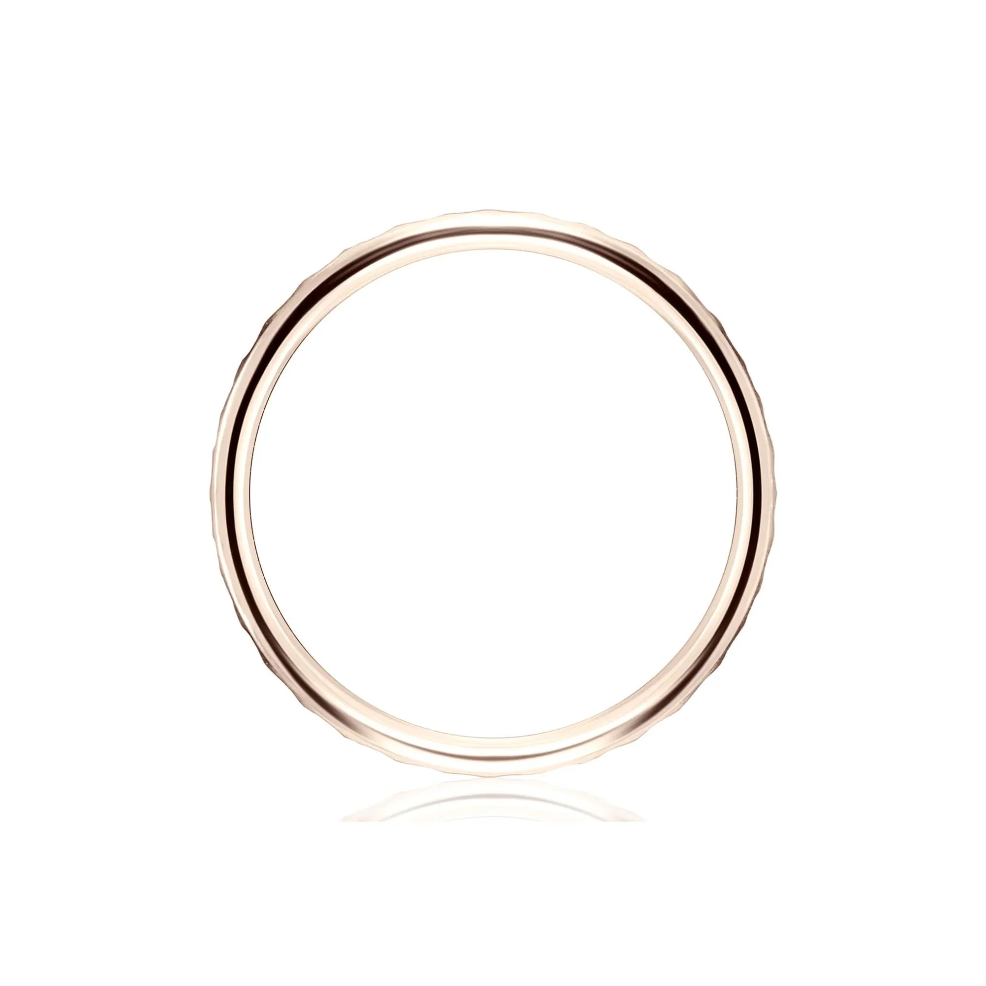 Hammered Band Ring 14K Rose Gold Size 5 2mm - Image 2