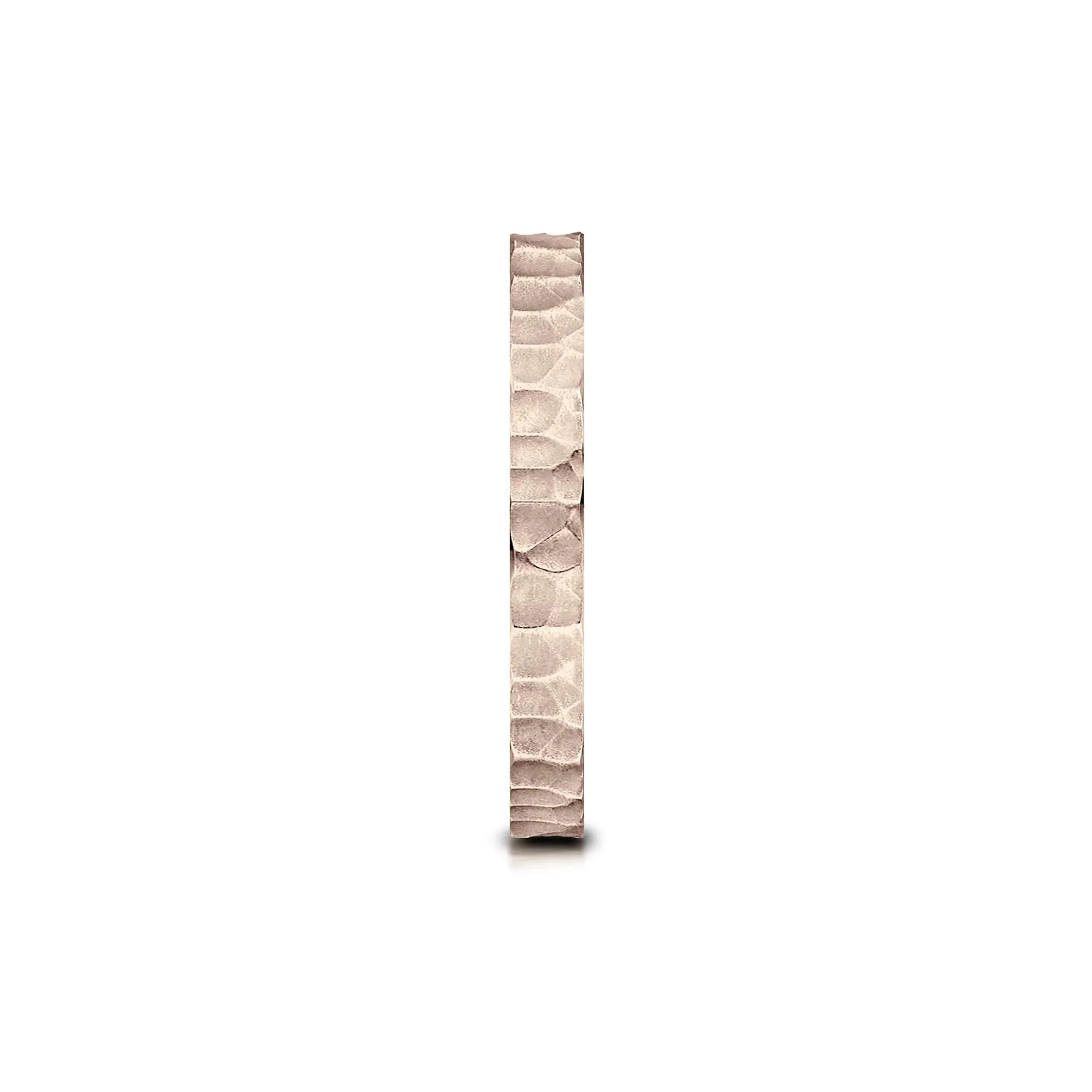 Hammered Band Ring 14K Rose Gold Size 9 2mm - Image 3