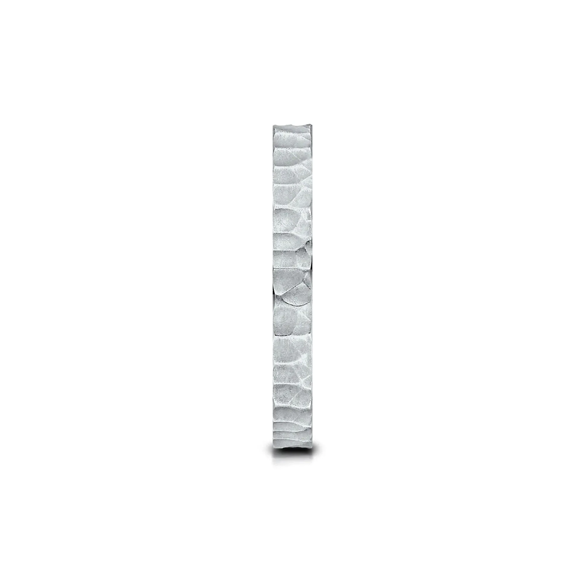 Hammered Band Ring 14K White Gold Size 6.5 2mm - Image 3