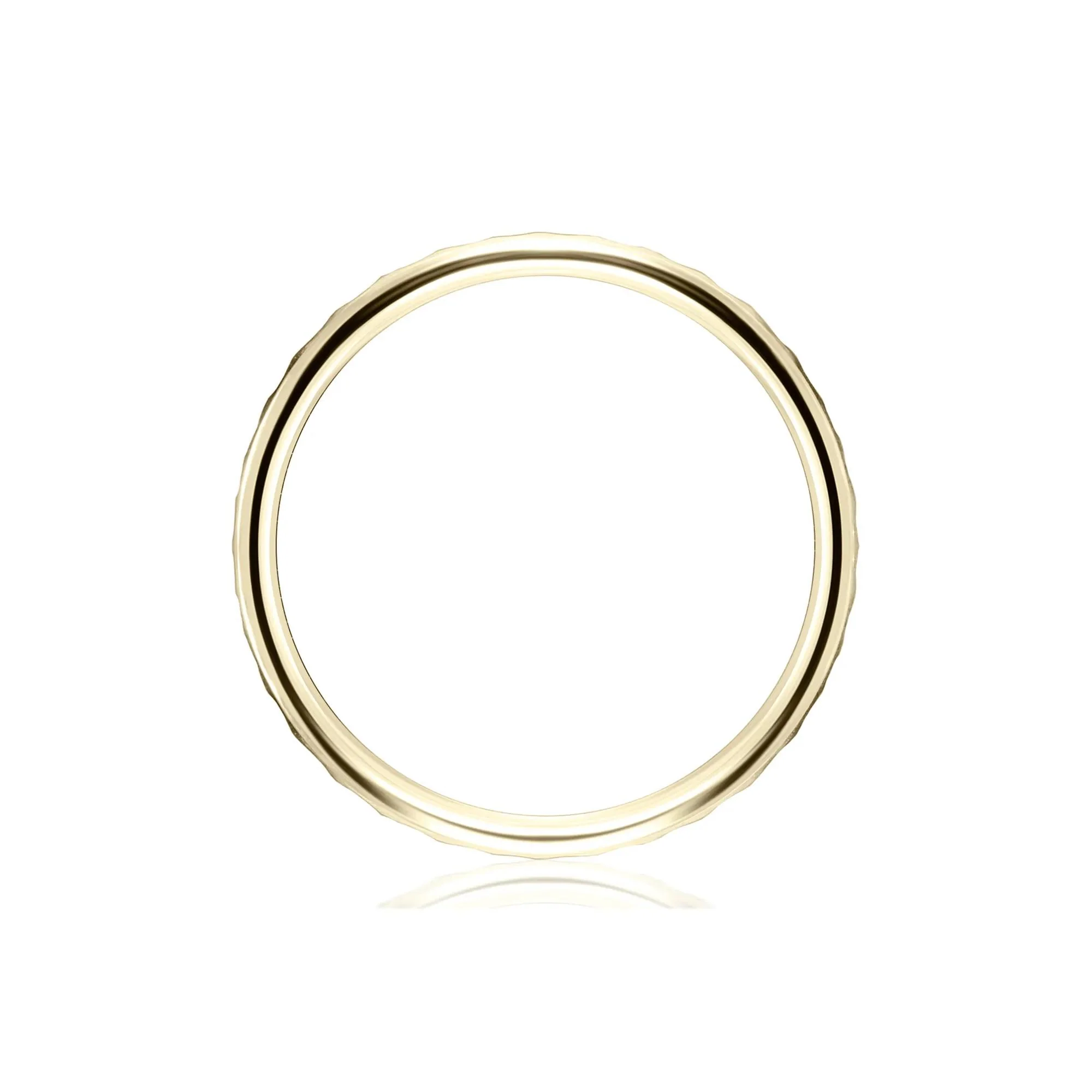 Hammered Band Ring 14K Yellow Gold Size 8.5 2mm - Image 2