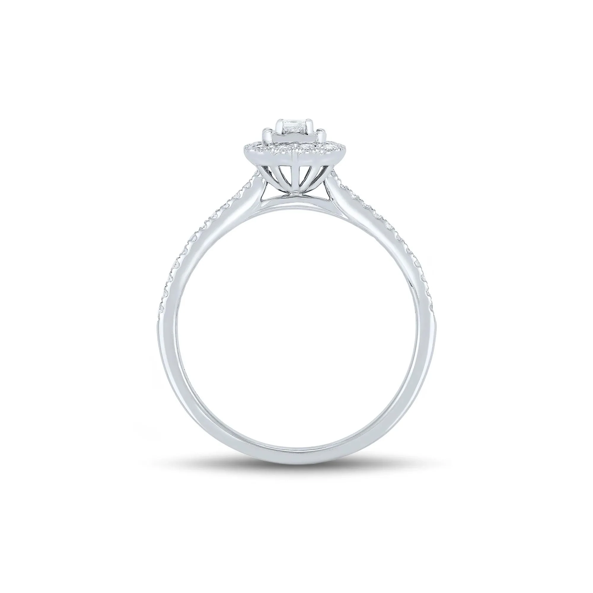 1/4 CT. Tw. Diamond Promise Ring 10K White Gold Round Brilliant Cut Size 7 1mm - Image 2