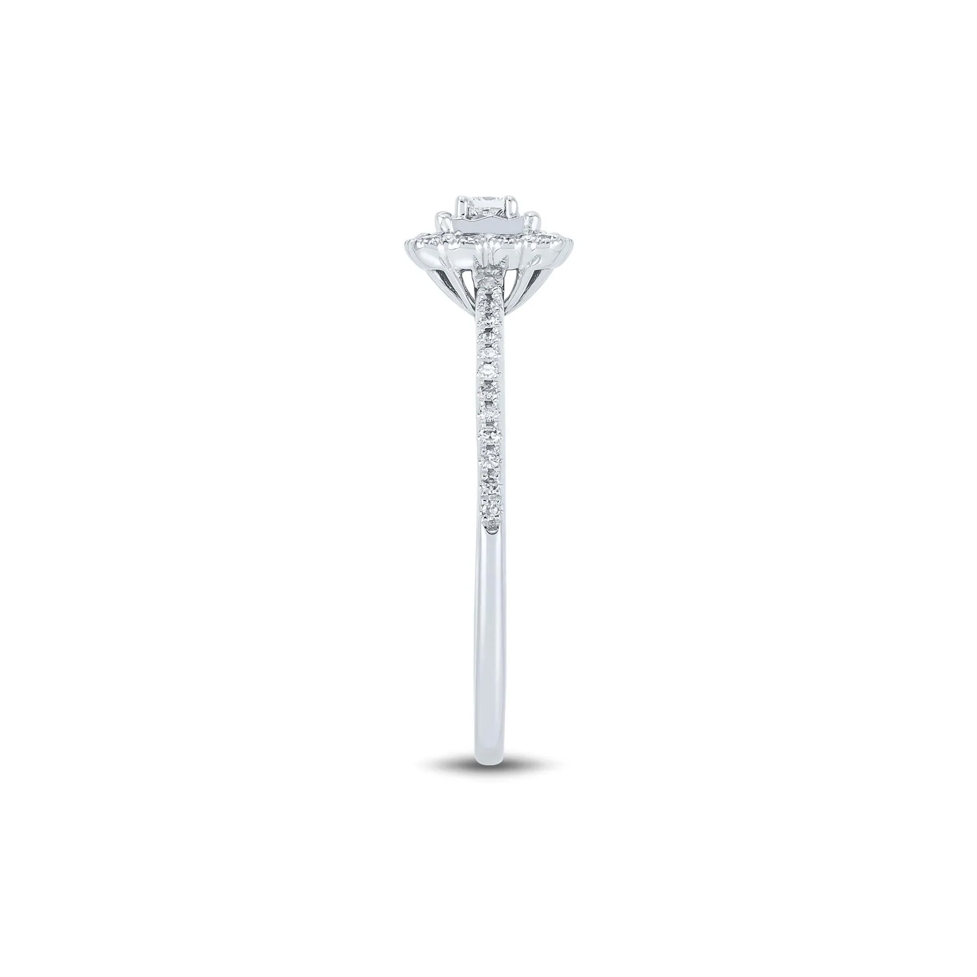 1/4 CT. Tw. Diamond Promise Ring 10K White Gold Round Brilliant Cut Size 8.5 1mm - Image 3