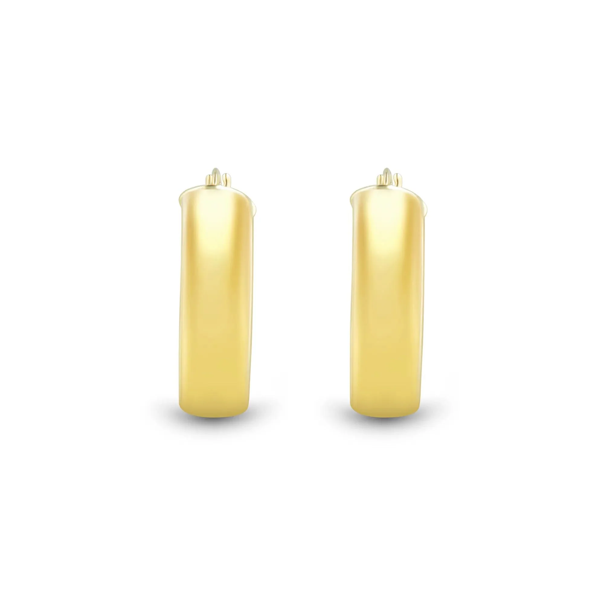 Oval Hoops 14K Yellow Gold Earring Size 19.00mm - Image 2