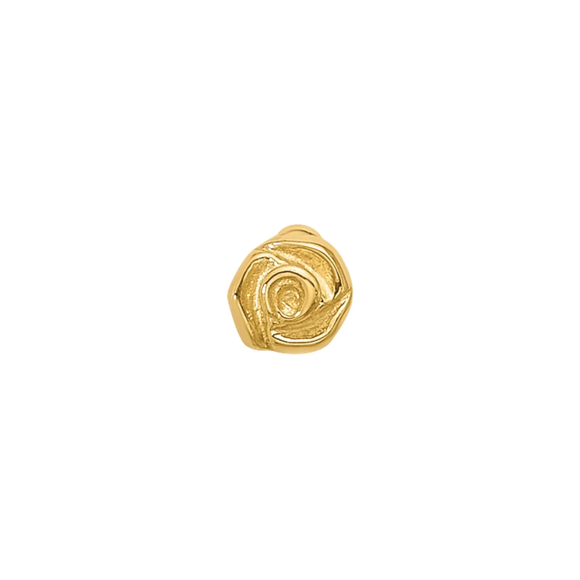 Polished Rose Nose Stud 14K Yellow Gold Size 3.00mm - Image 3