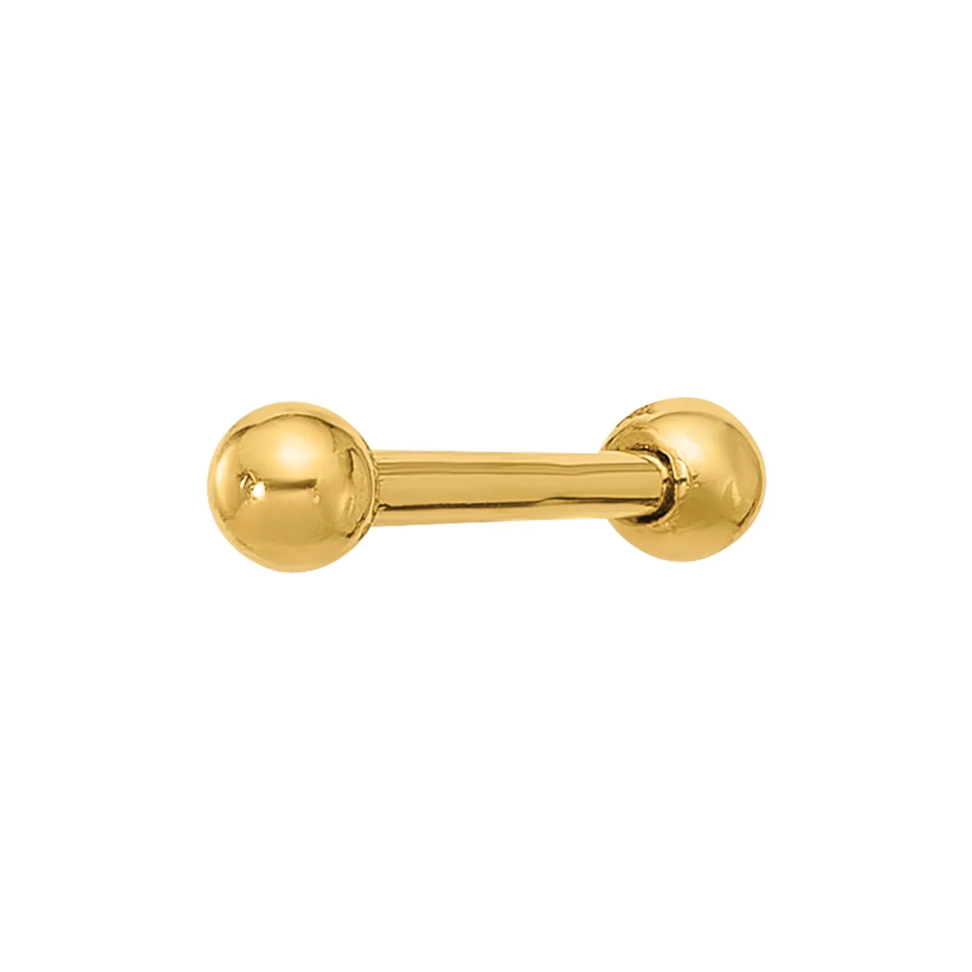 Polished Cartilage-Friendly Ball Bar Labret Stud 16 Gauge Yellow Size 2.50mm